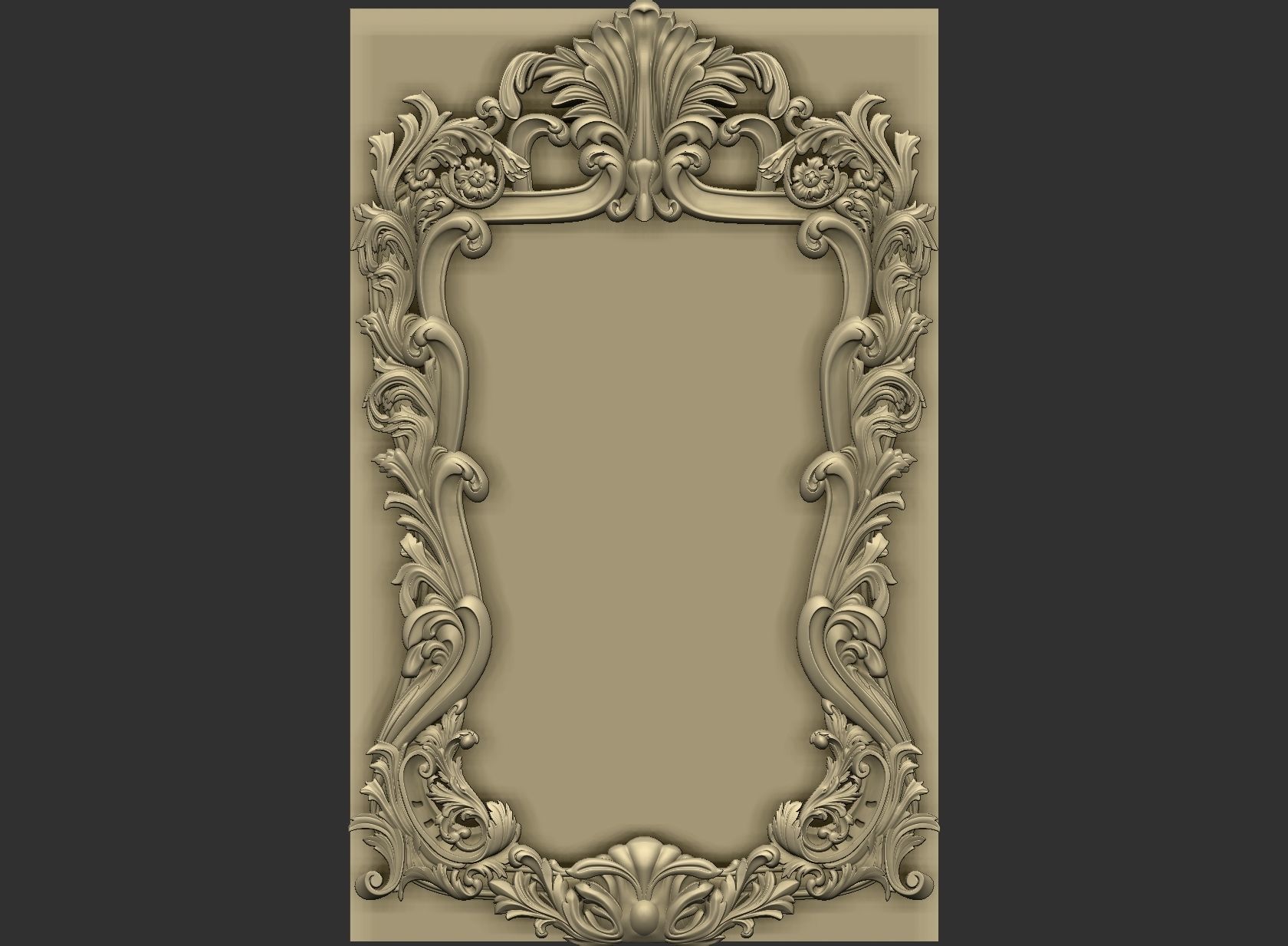 mirror frame carving 3D model_20