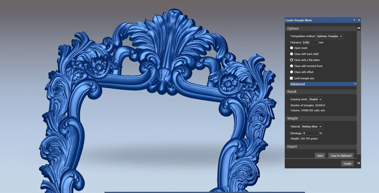 mirror frame carving 3D model_17