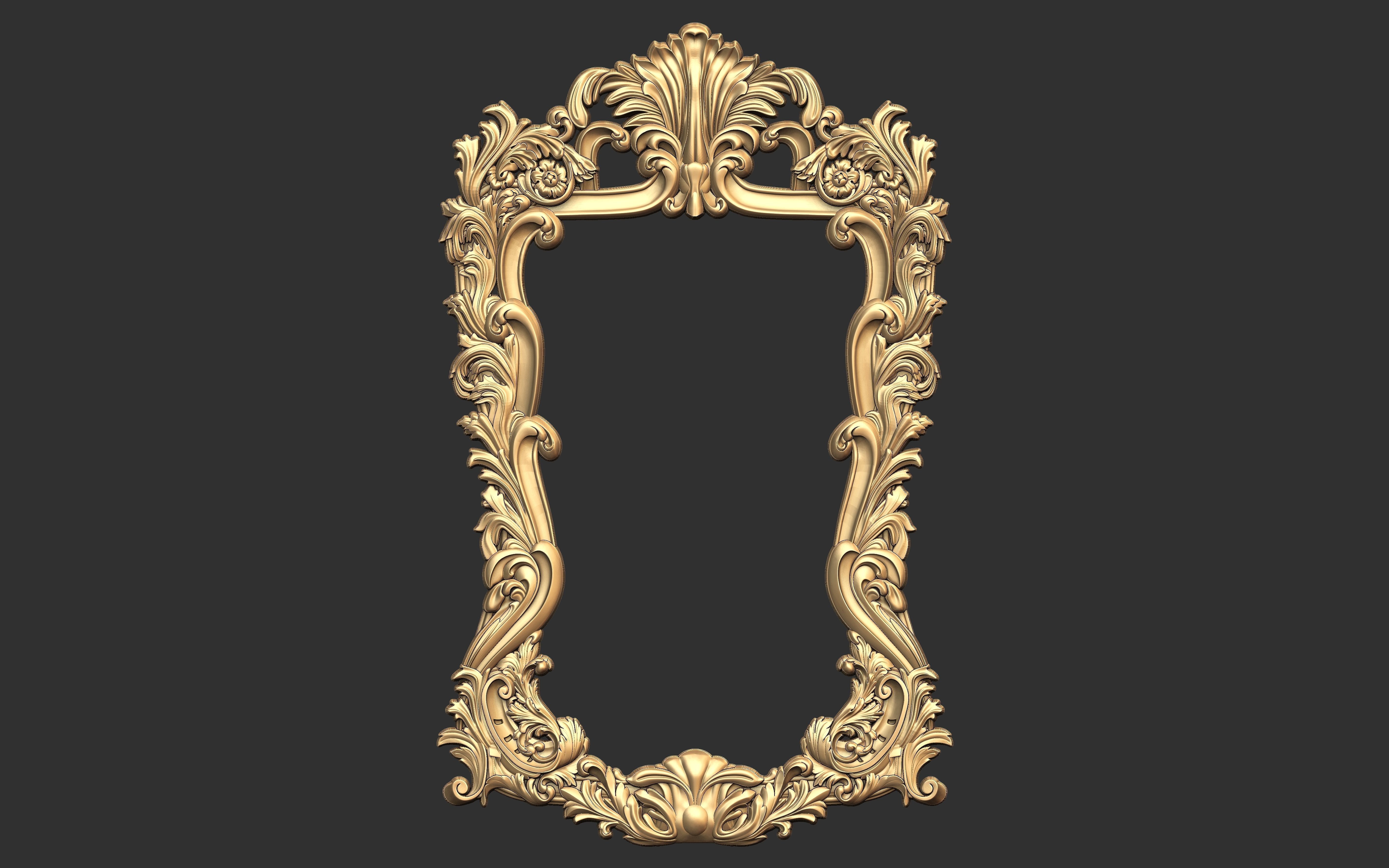 mirror frame carving 3D model_2