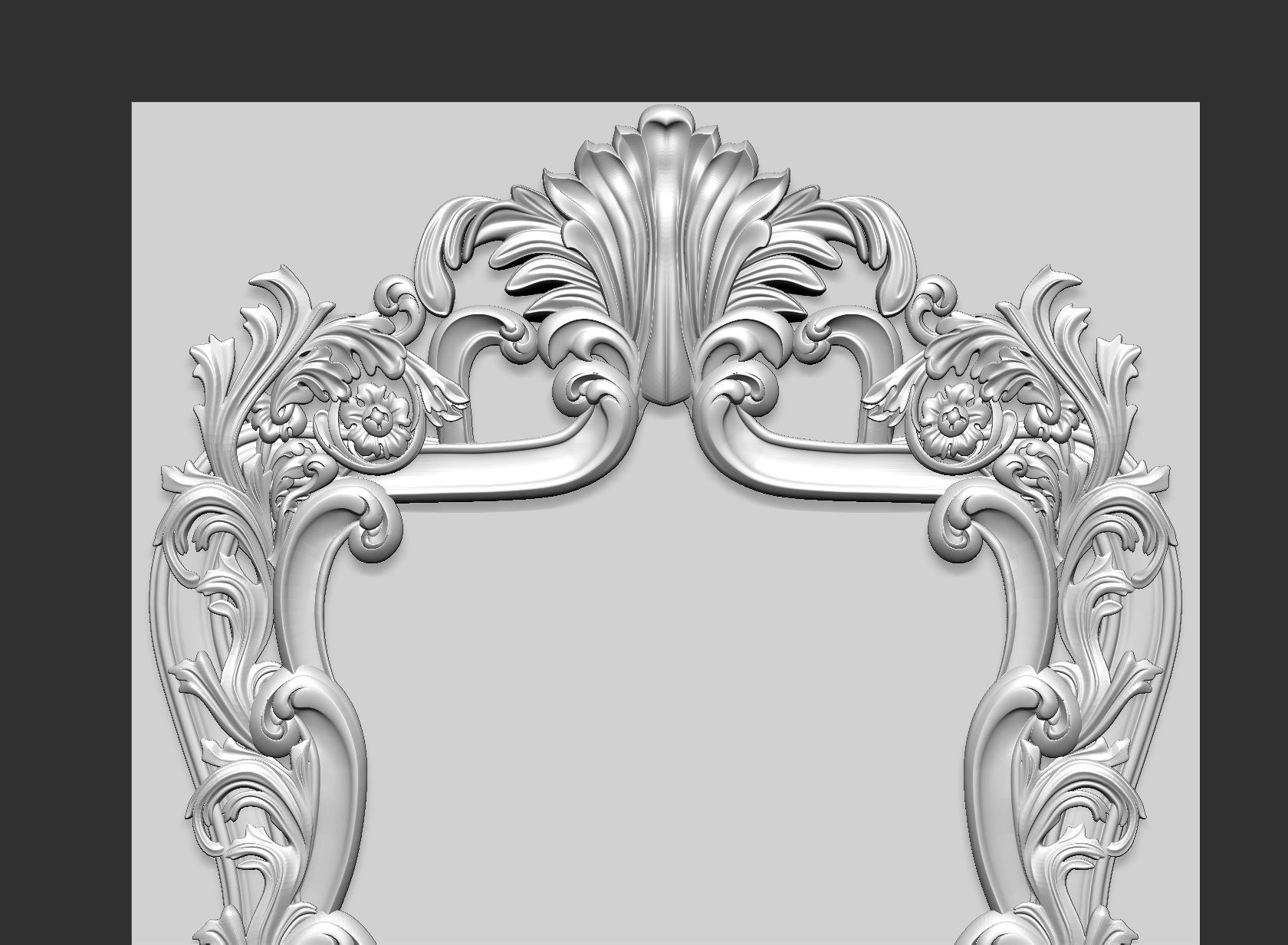 mirror frame carving 3D model_3