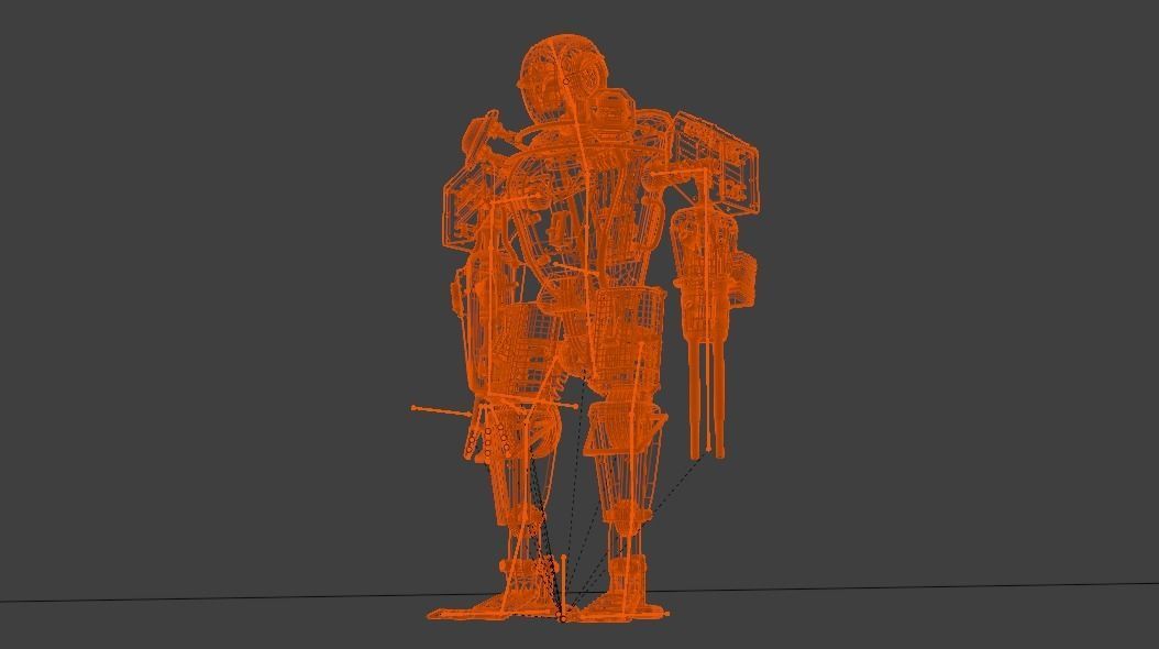 Dieselpunk Security Robot 3D model_6