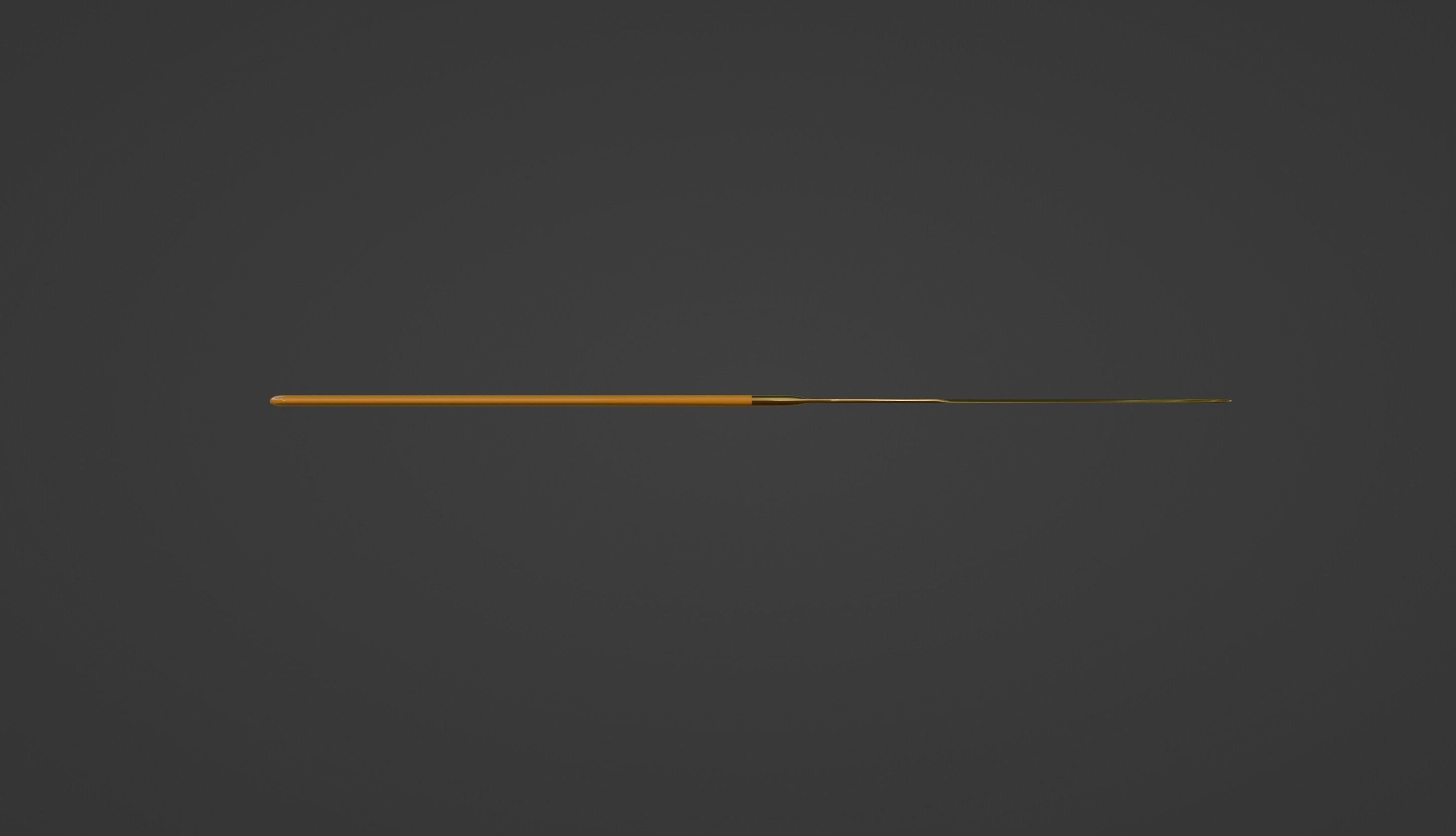 Classic golden dining knife with a long and thick handle 3D model_2