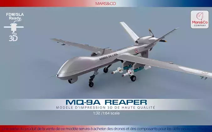 MQ-9 REAPER BLOCK 1 France HIGH QUALITY 3D PRINT MODEL 3D print model
