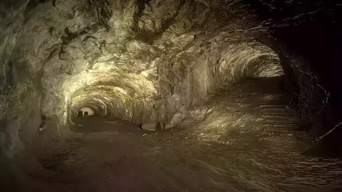 Old underground mine excavation - intersection 3D model