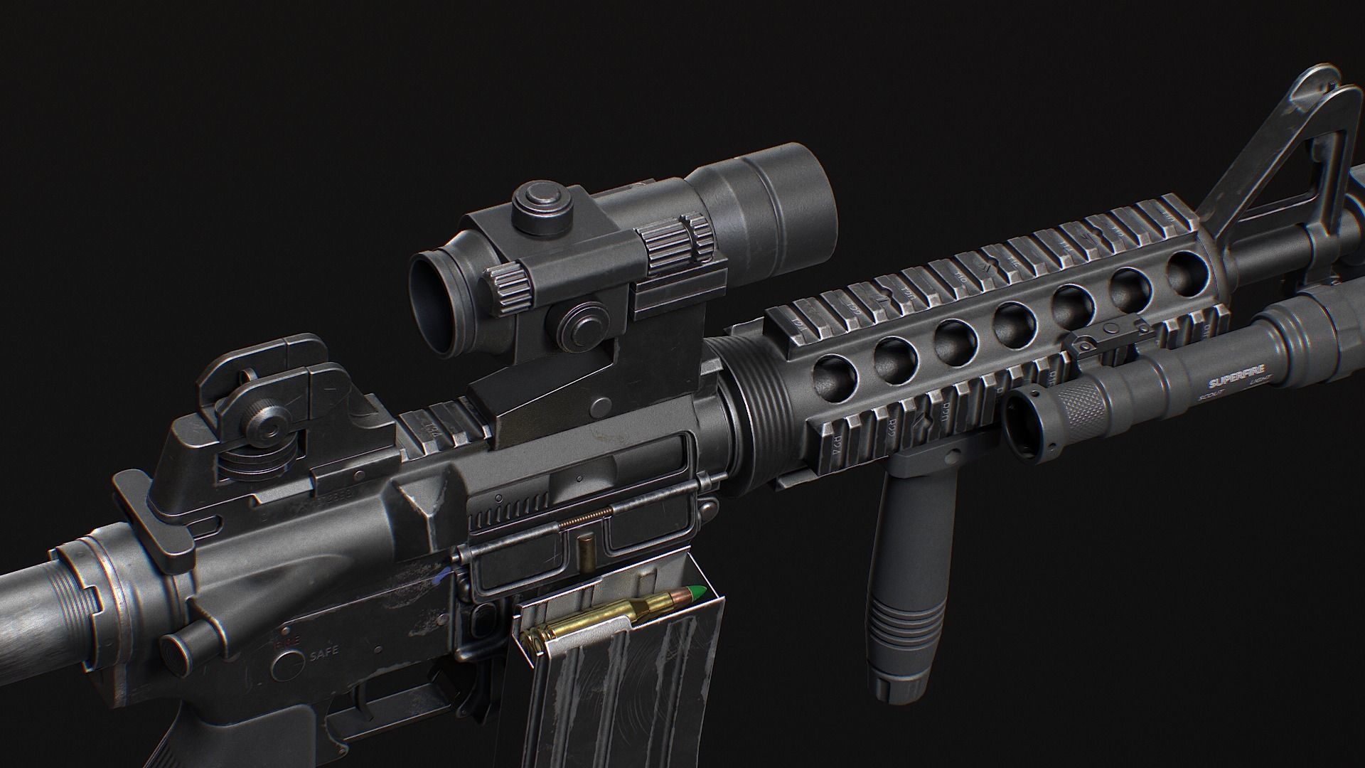 MK18 Mod0 Low-poly 3D model_8