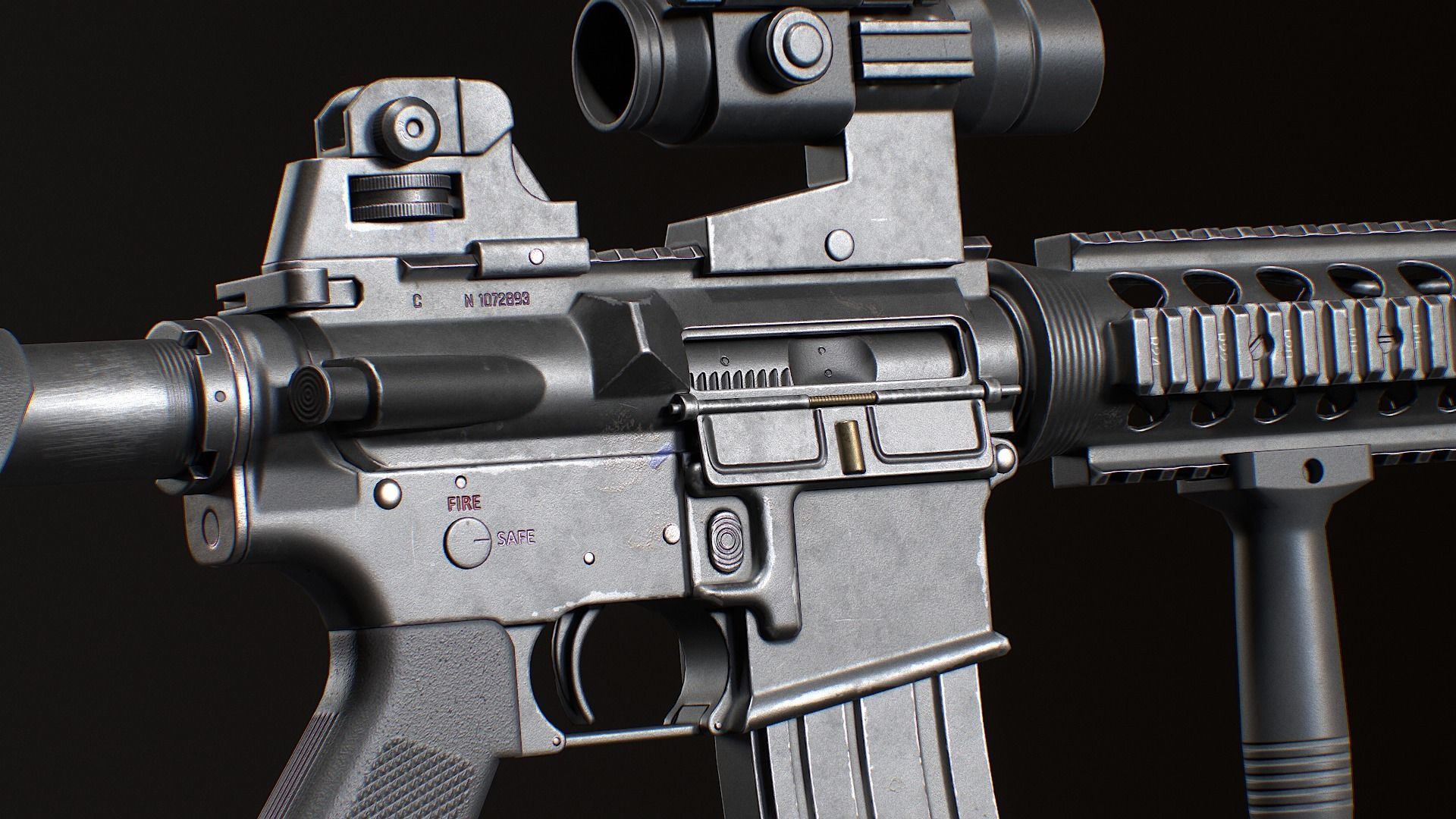 MK18 Mod0 Low-poly 3D model_1