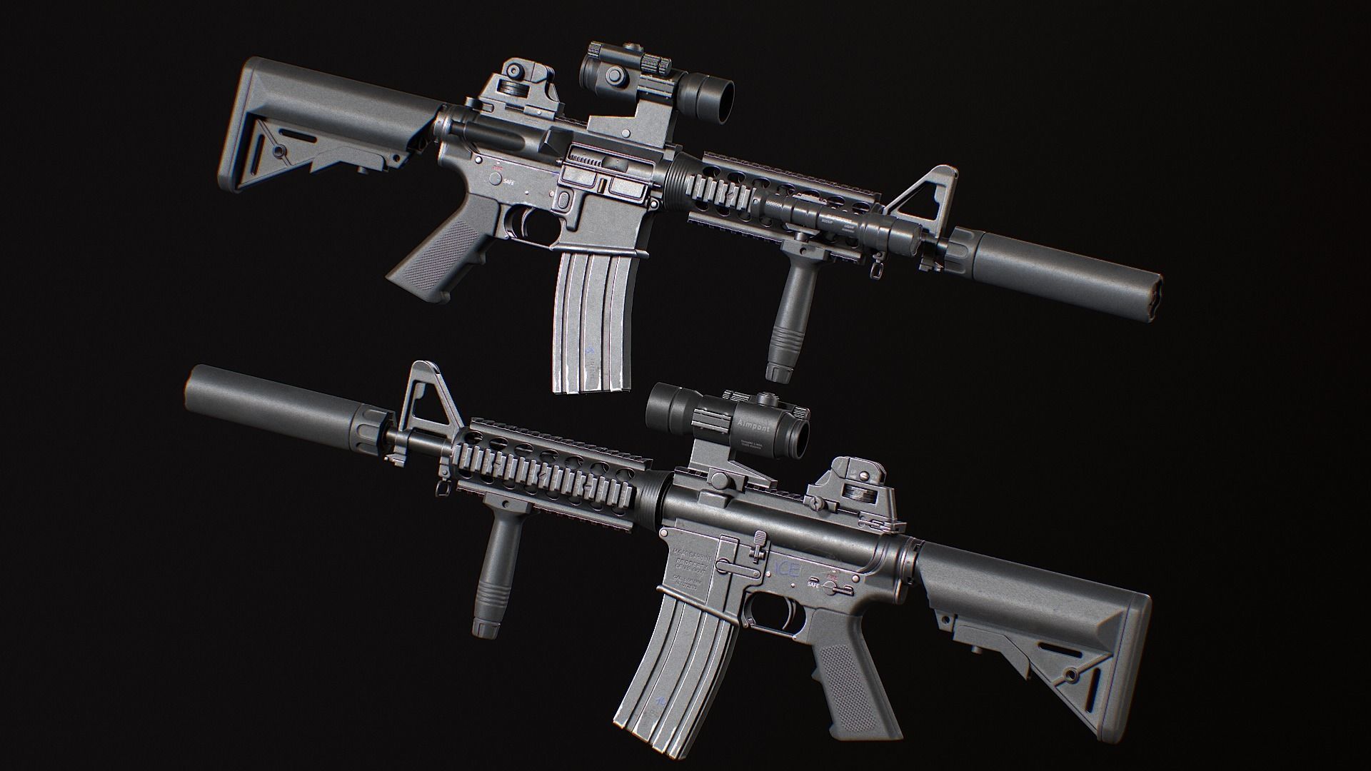 MK18 Mod0 Low-poly 3D model_5