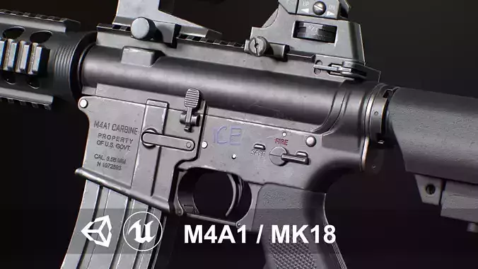 MK18 Mod0 Low-poly 3D model