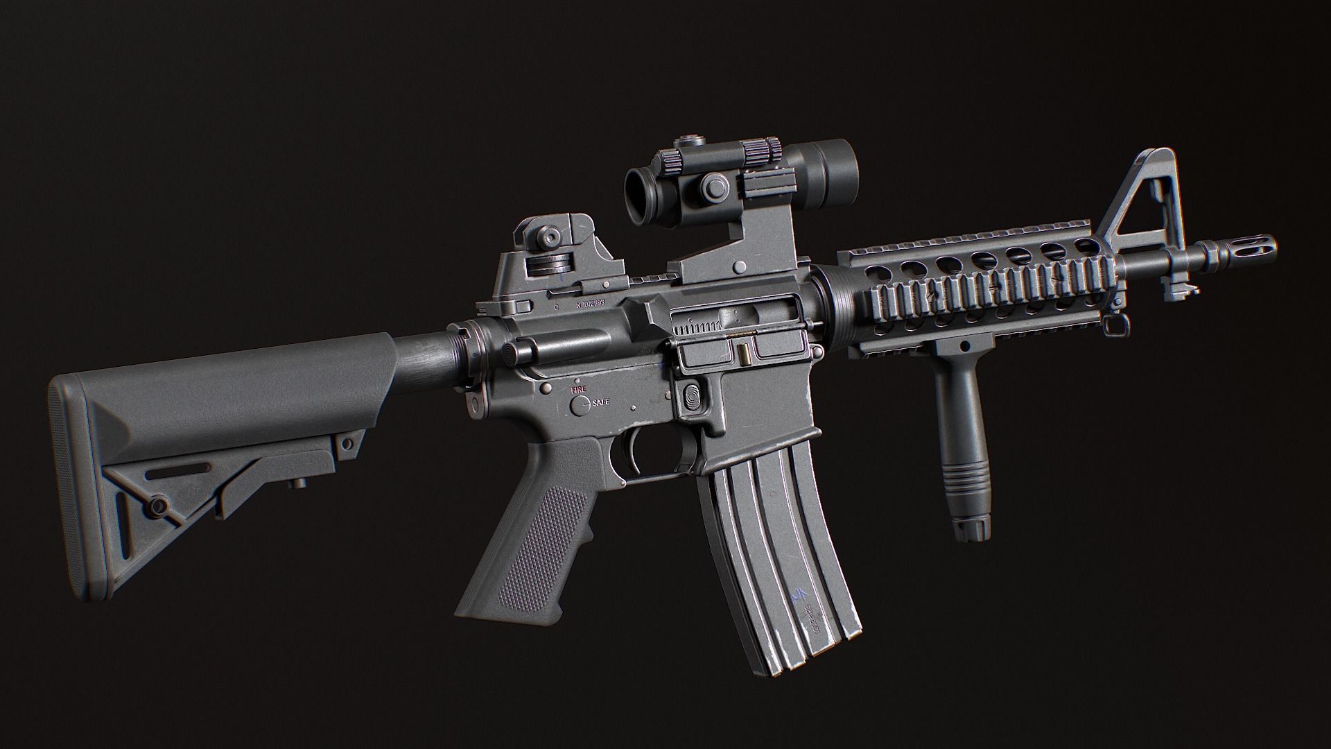 MK18 Mod0 Low-poly 3D model_2