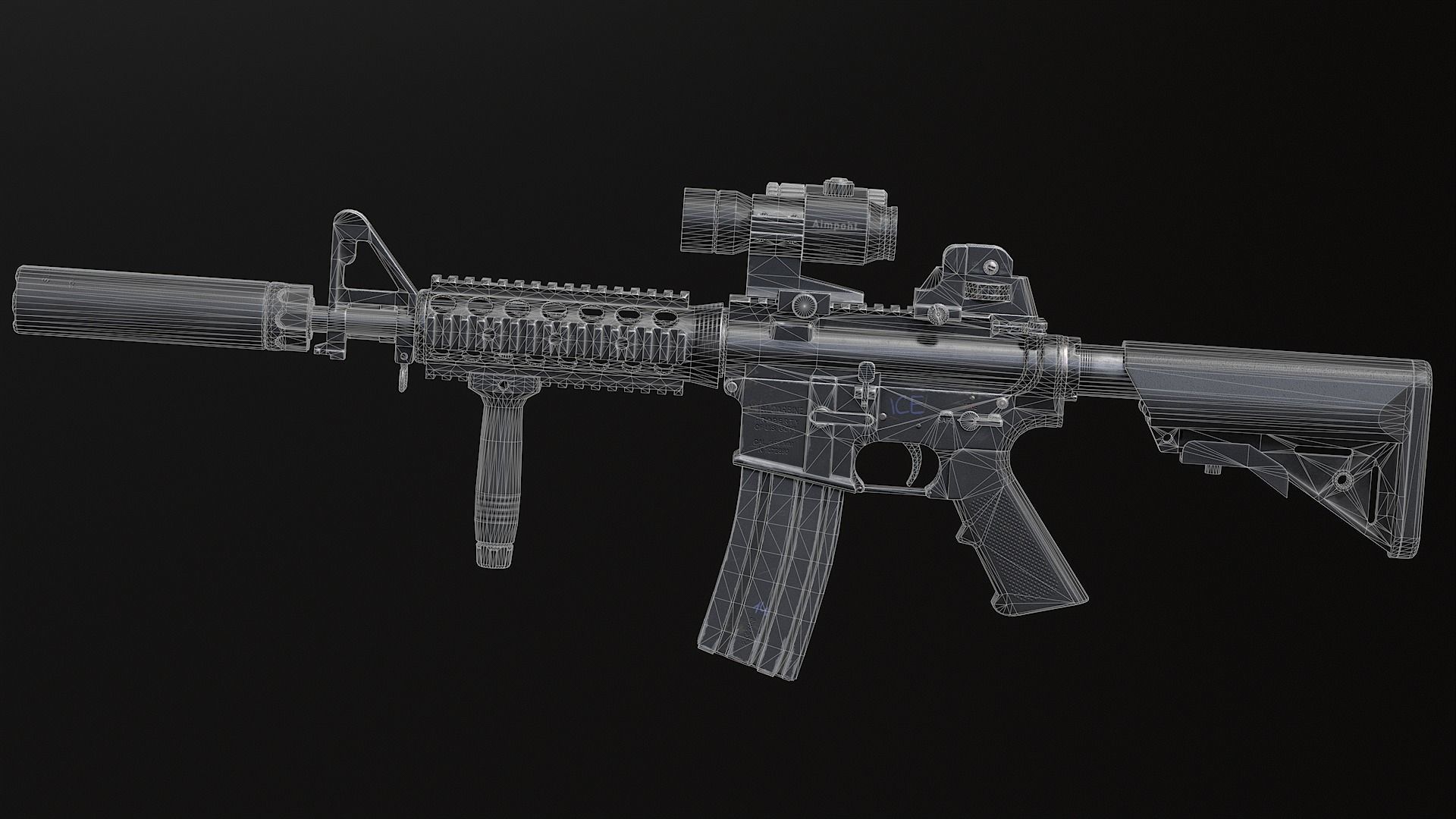 MK18 Mod0 Low-poly 3D model_13