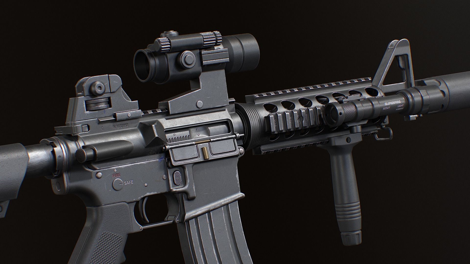 MK18 Mod0 Low-poly 3D model_10