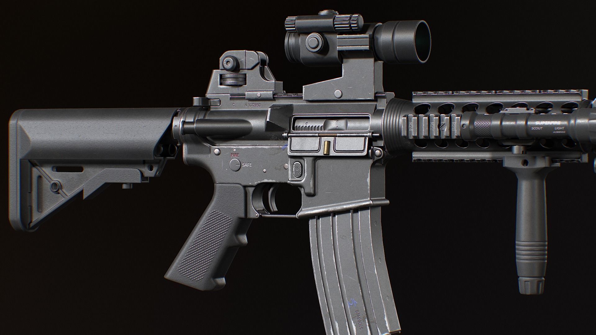 MK18 Mod0 Low-poly 3D model_7