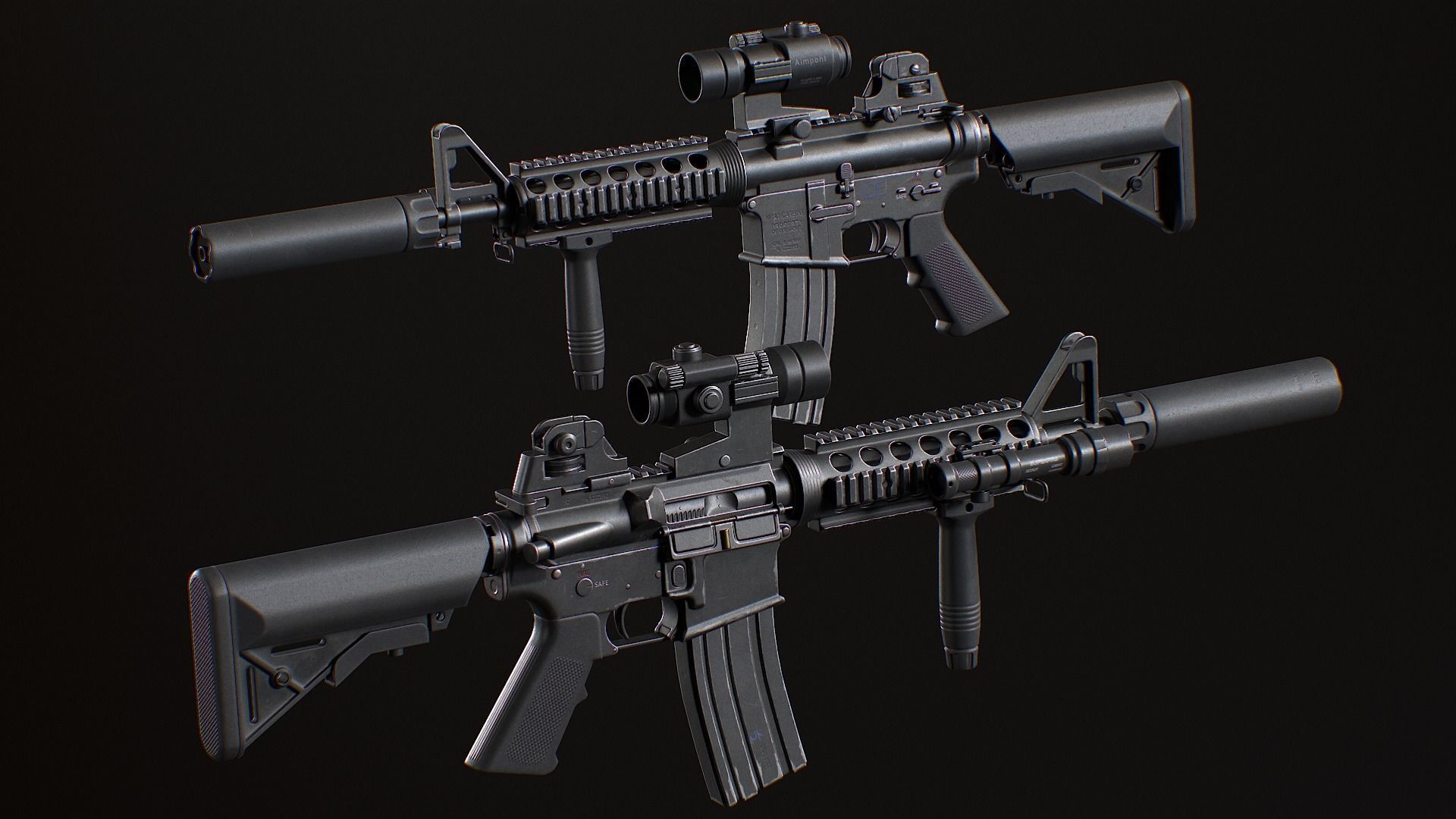 MK18 Mod0 Low-poly 3D model_4