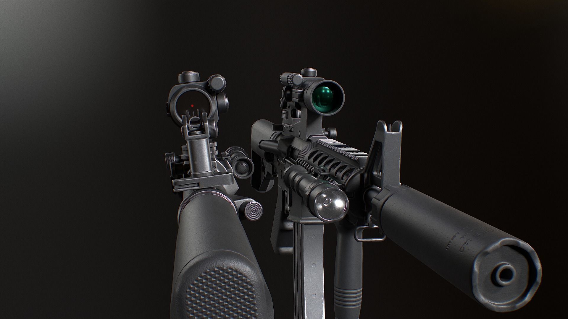 MK18 Mod0 Low-poly 3D model_11