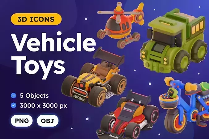 Vehicle Toys 3D Illustration 3D model
