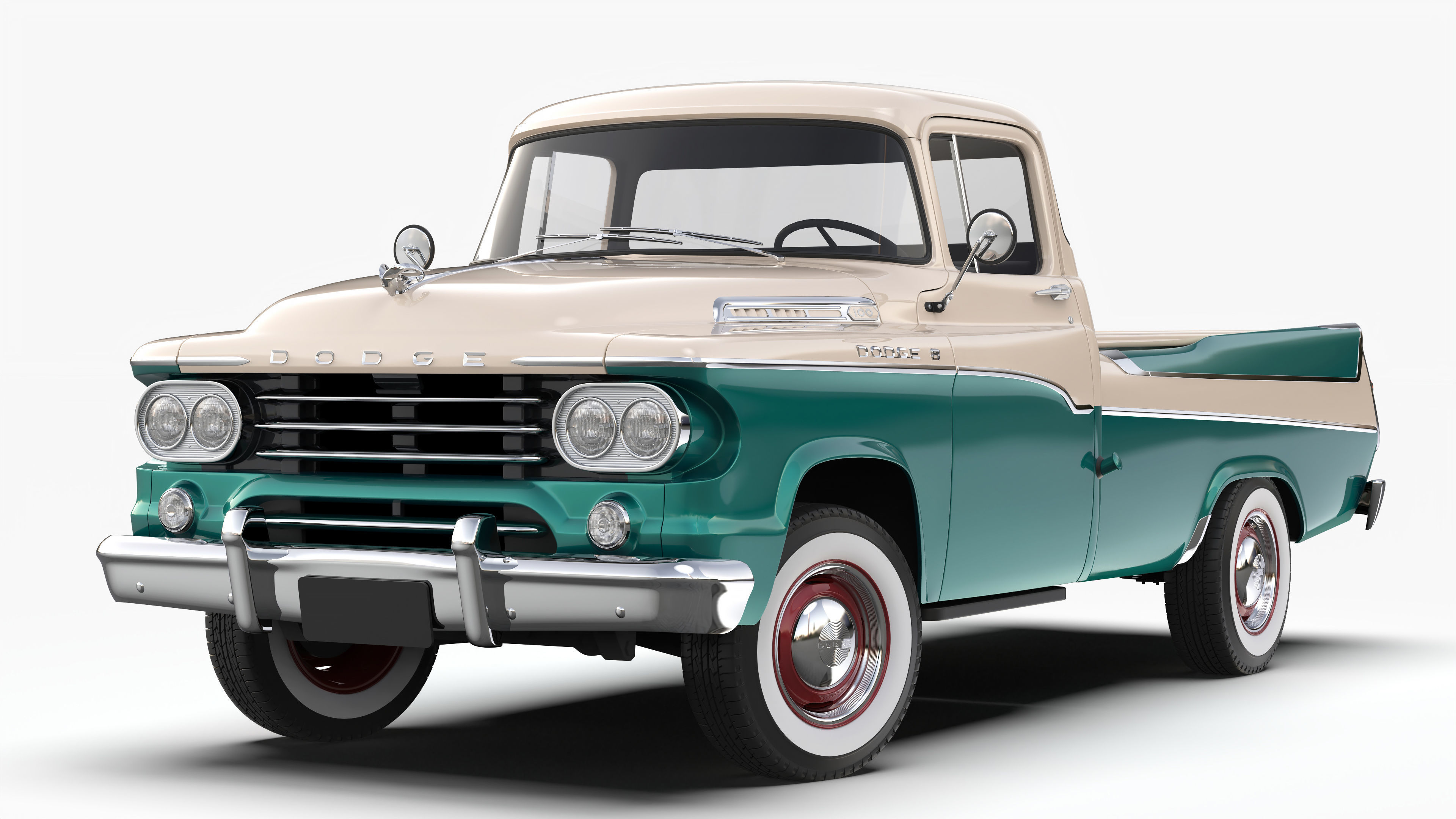 Dodge D100 Sweptside 1958 3D model_1