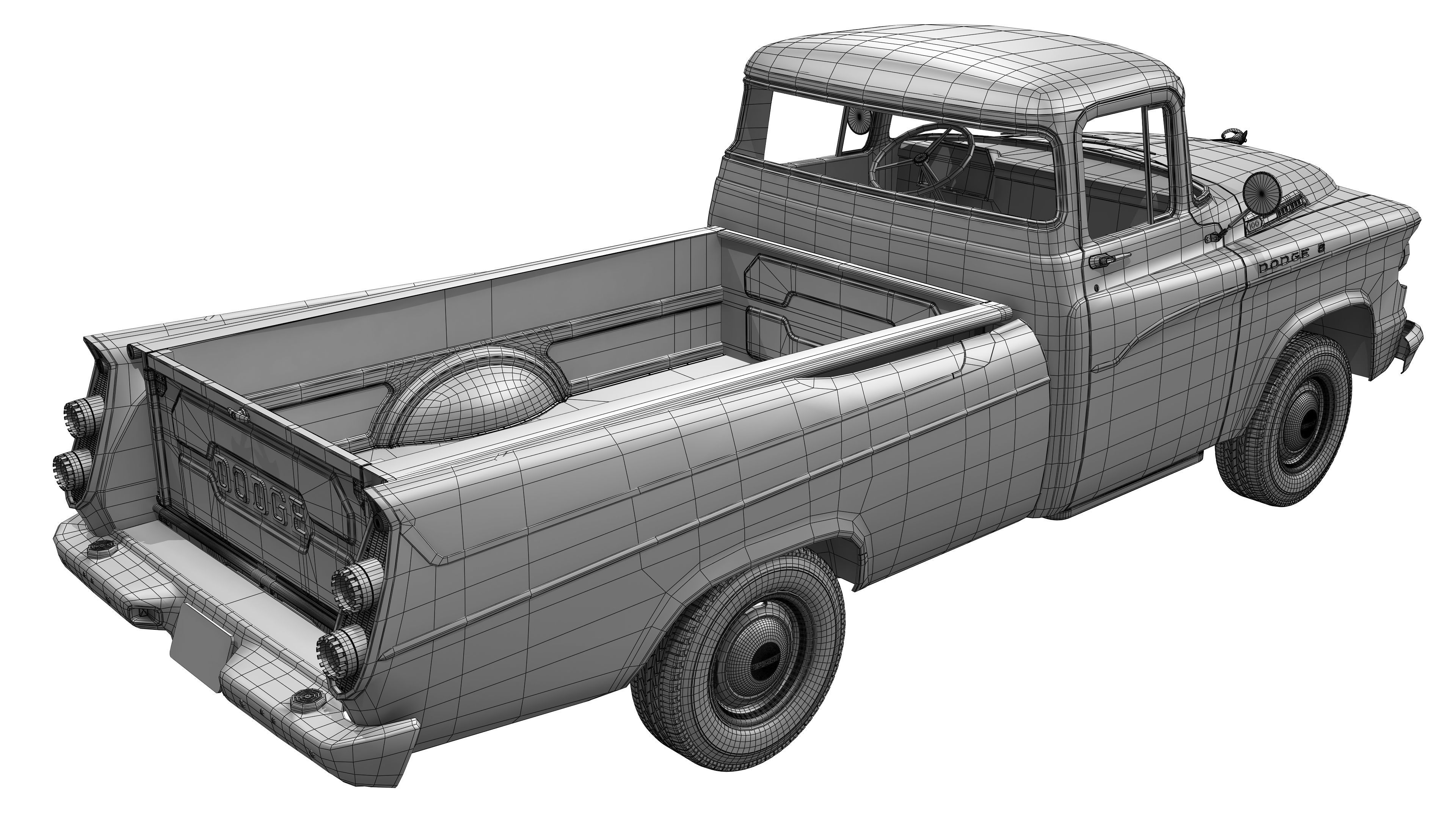 Dodge D100 Sweptside 1958 3D model_19