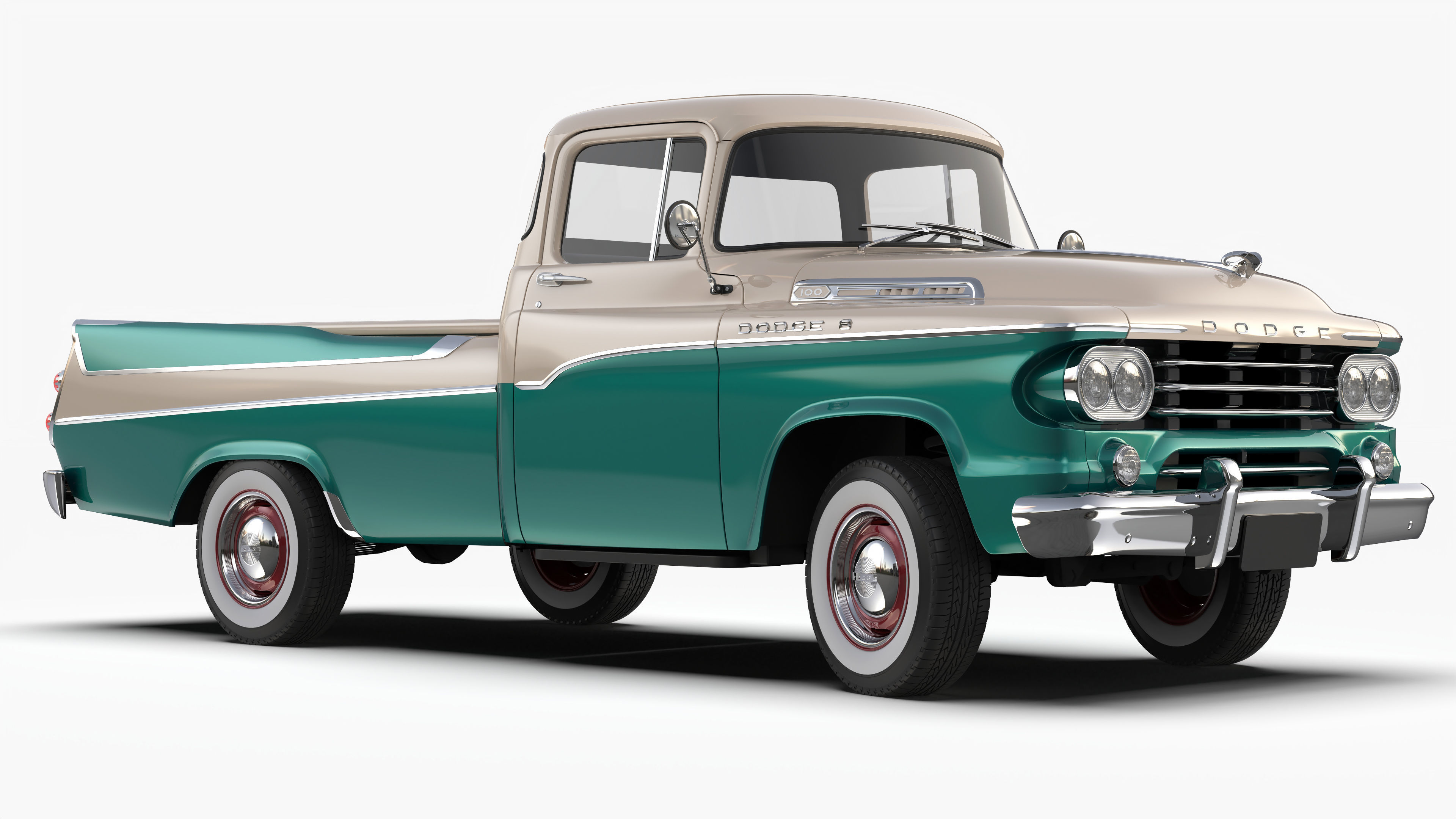 Dodge D100 Sweptside 1958 3D model_4