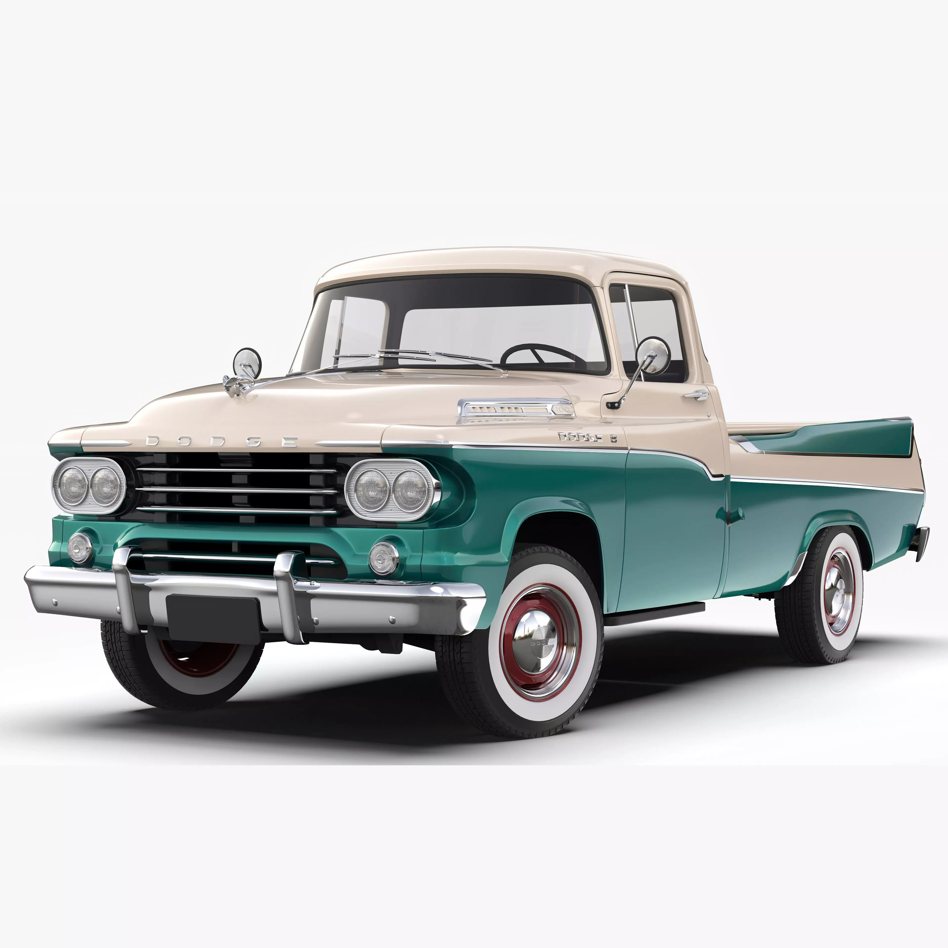 Dodge D100 Sweptside 1958 3D model_0
