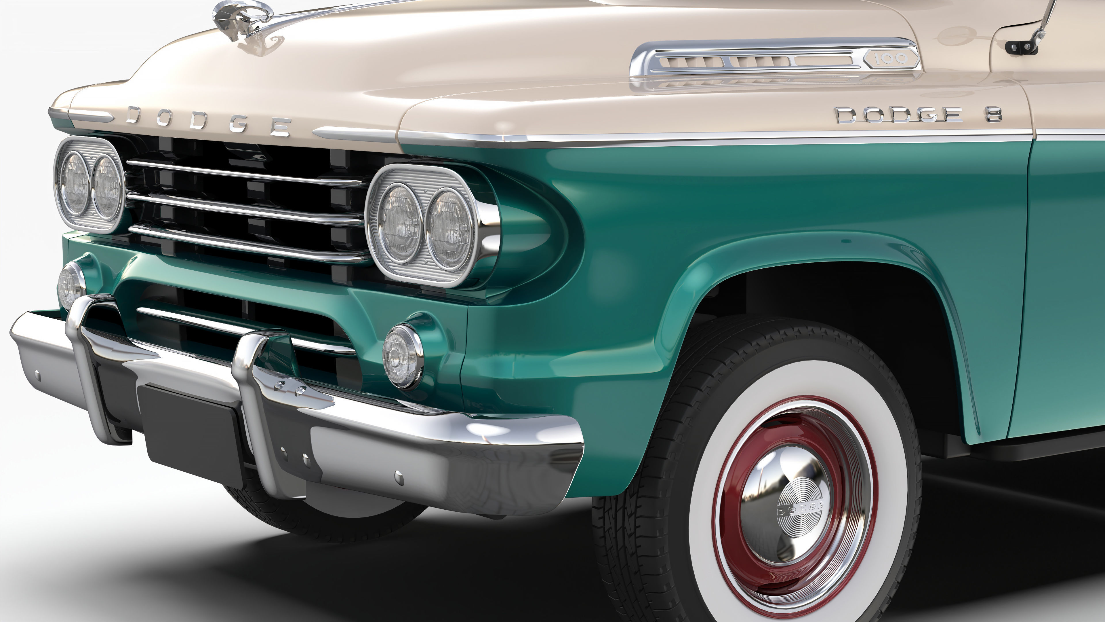 Dodge D100 Sweptside 1958 3D model_7