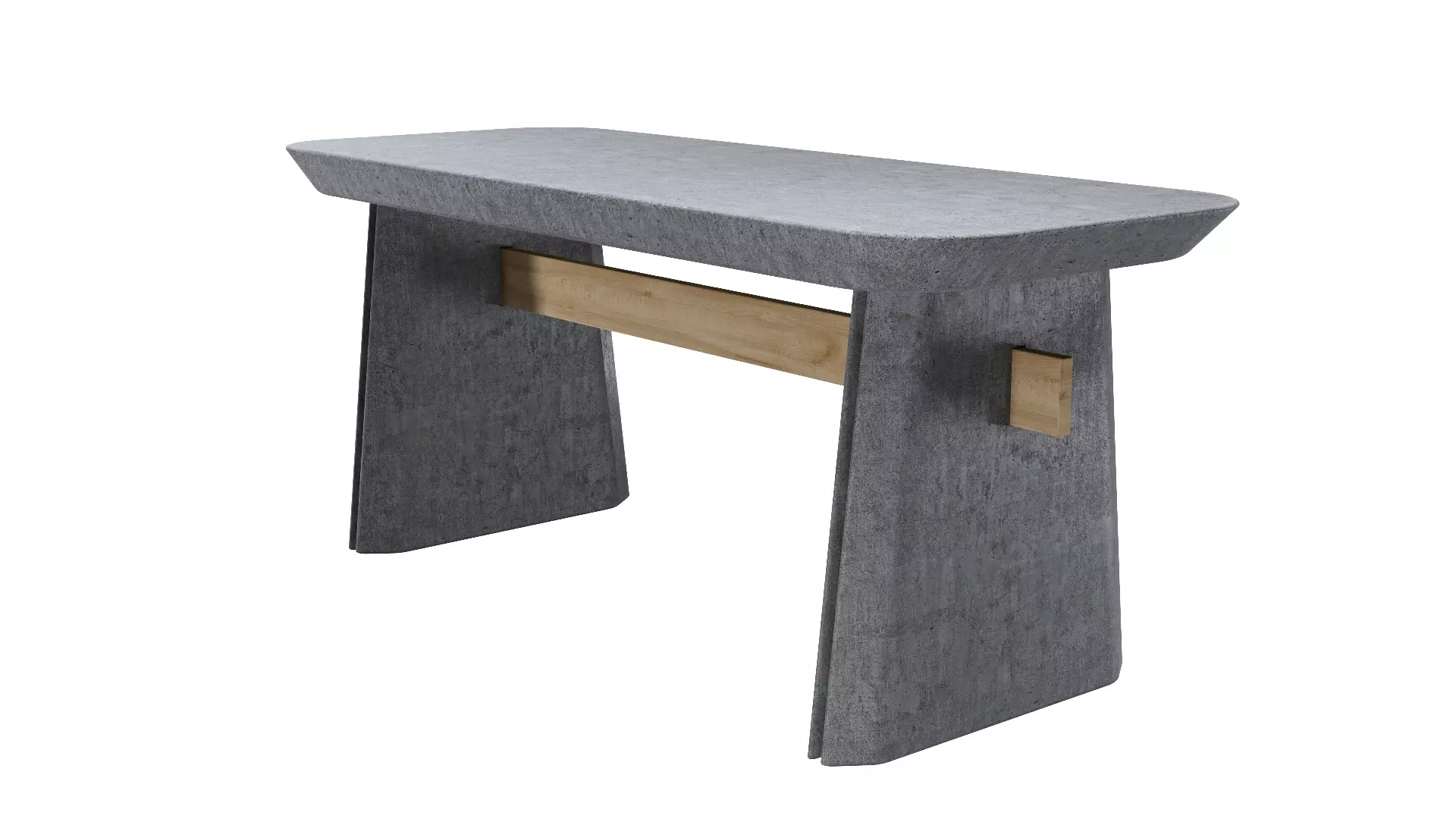 wood and concrete bench Free 3D model