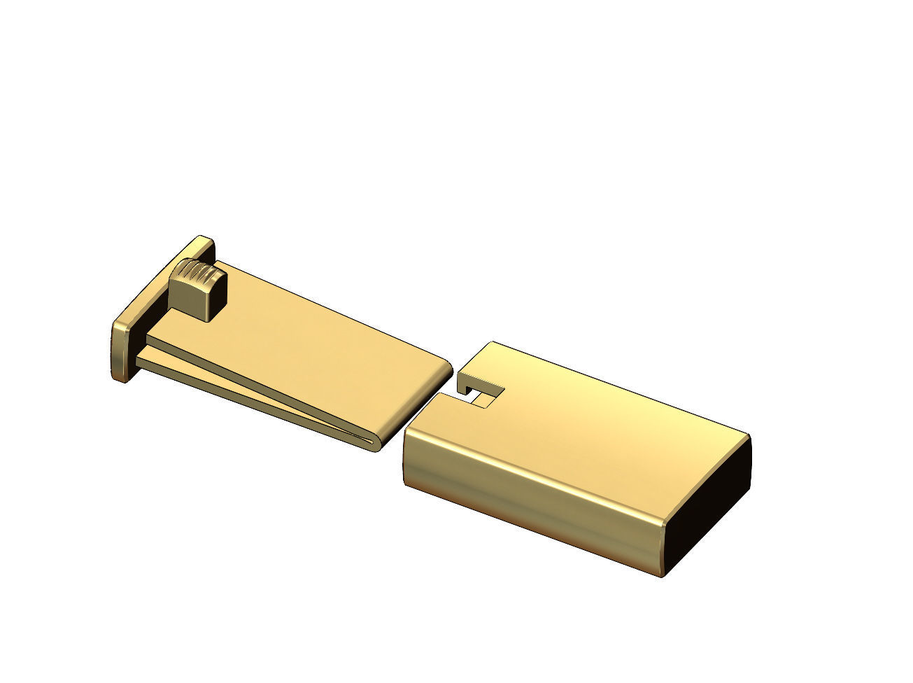 Simple 11mm wide box clasp  3D print model_1