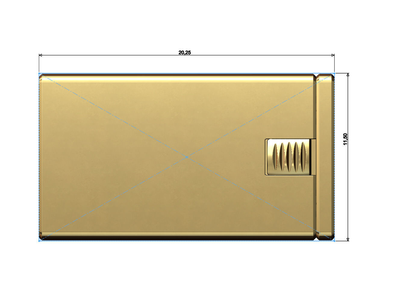 Simple 11mm wide box clasp  3D print model_6