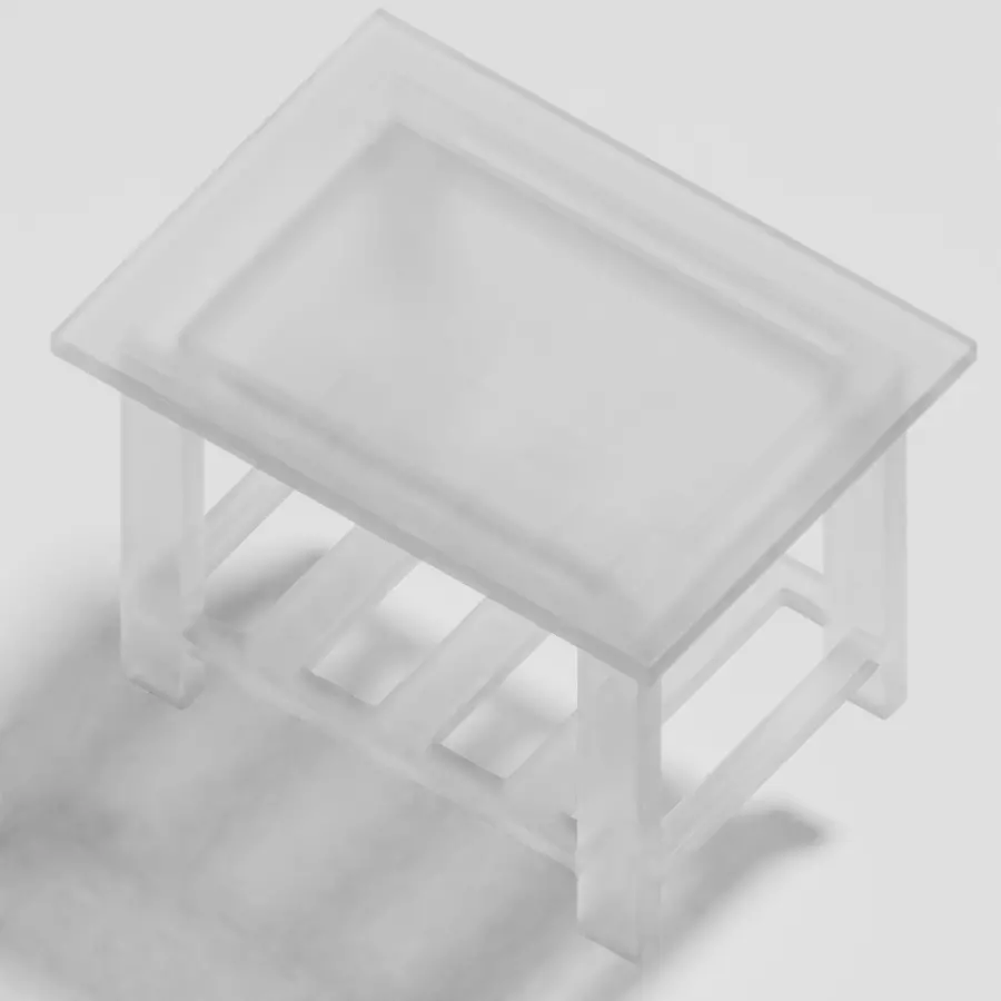 Crystal Glass Table 3D model_0