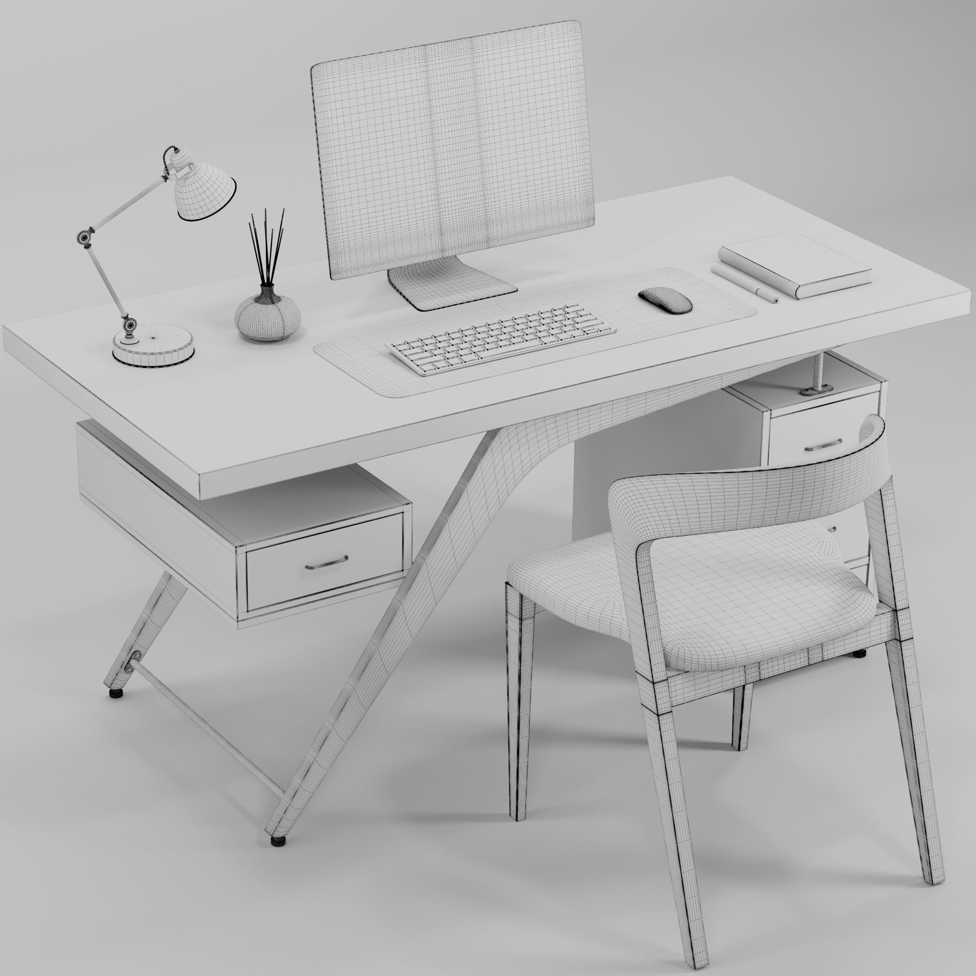 Office furniture set2 3D model_5