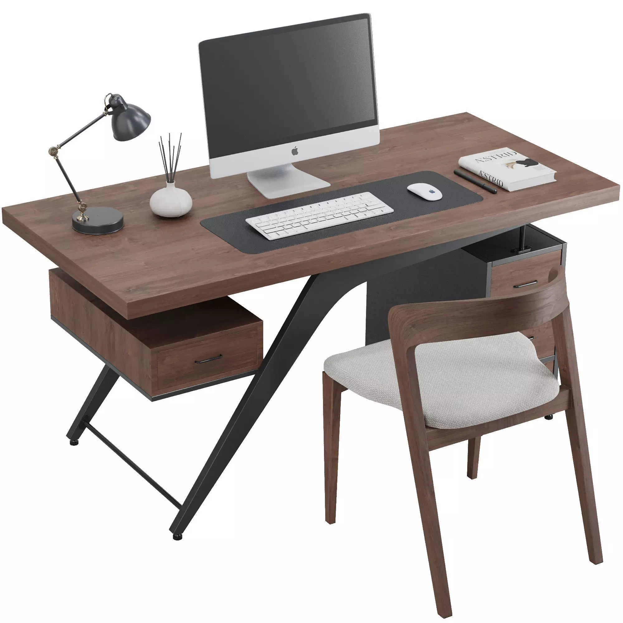 Office furniture set2 3D model_0