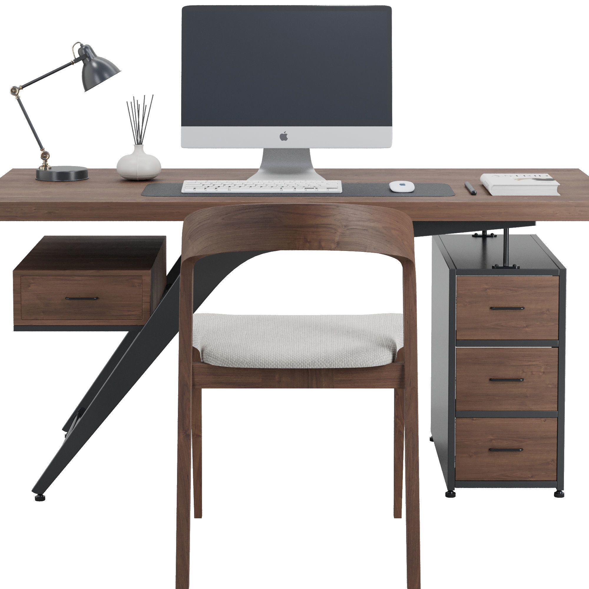 Office furniture set2 3D model_1