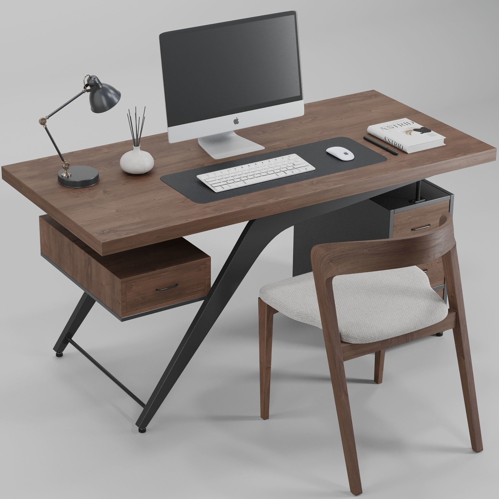Office furniture set2 3D model_2