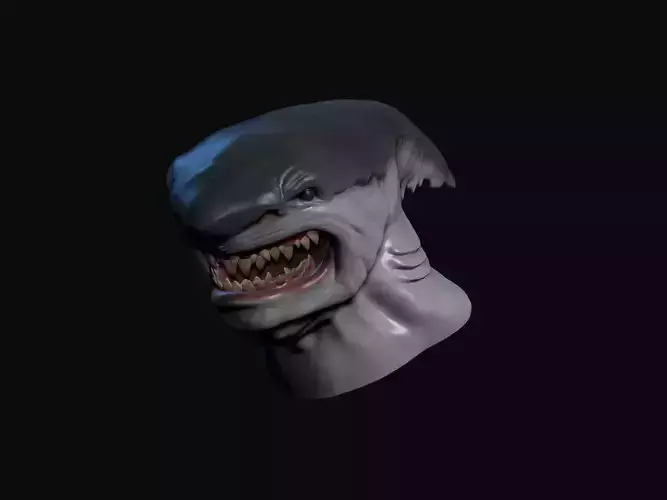 White Shark Head Angry
