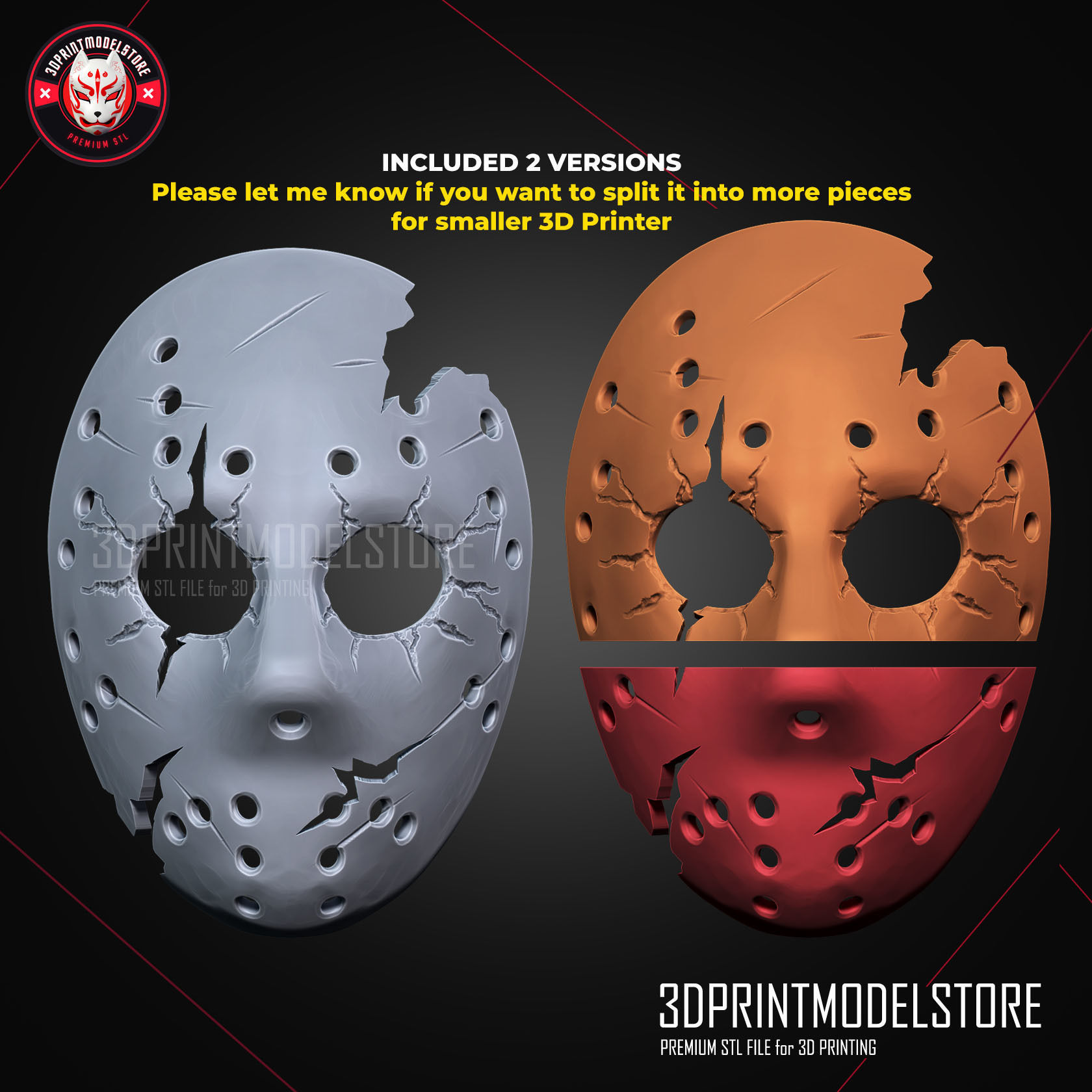 Jason Mask Friday The 13th - Horror Halloween Cosplay 3D print model_8