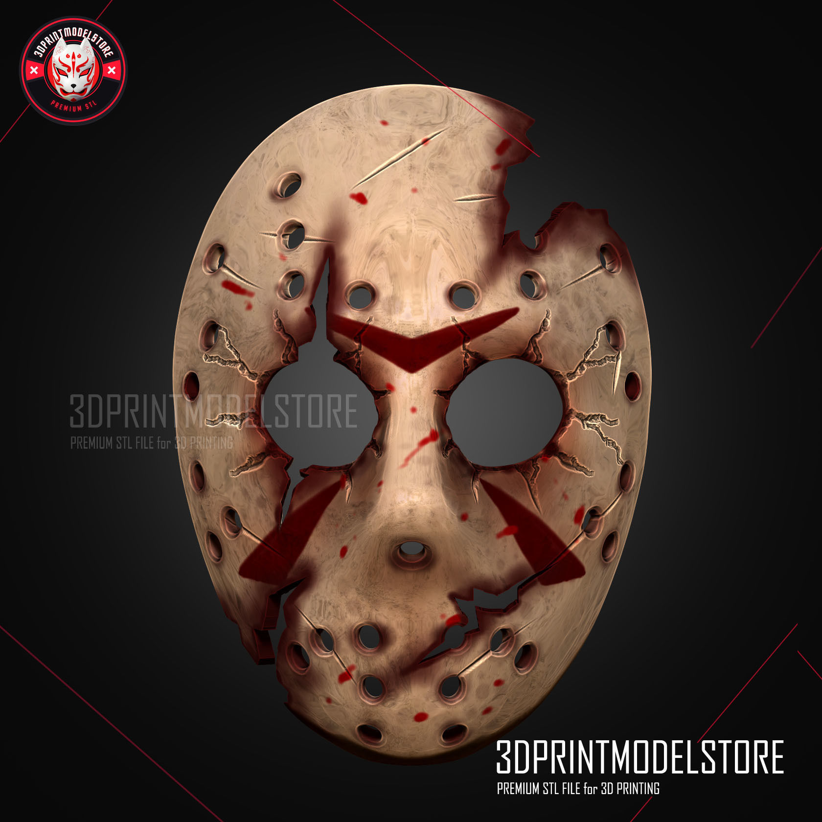 Jason Mask Friday The 13th - Horror Halloween Cosplay 3D print model_2