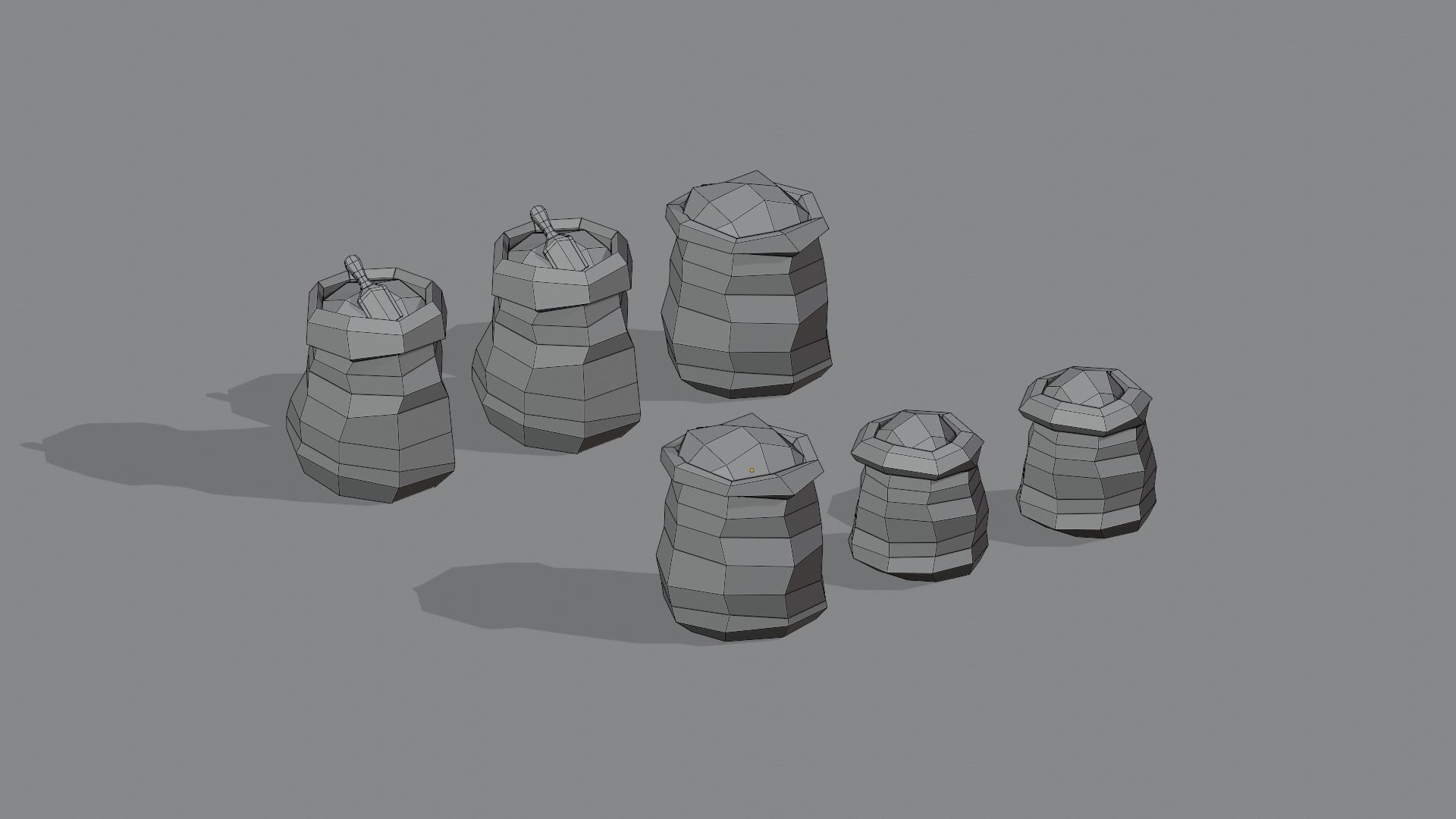 Low Poly Sacks Free 3D model_2
