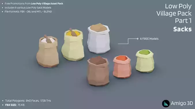 Low Poly Sacks