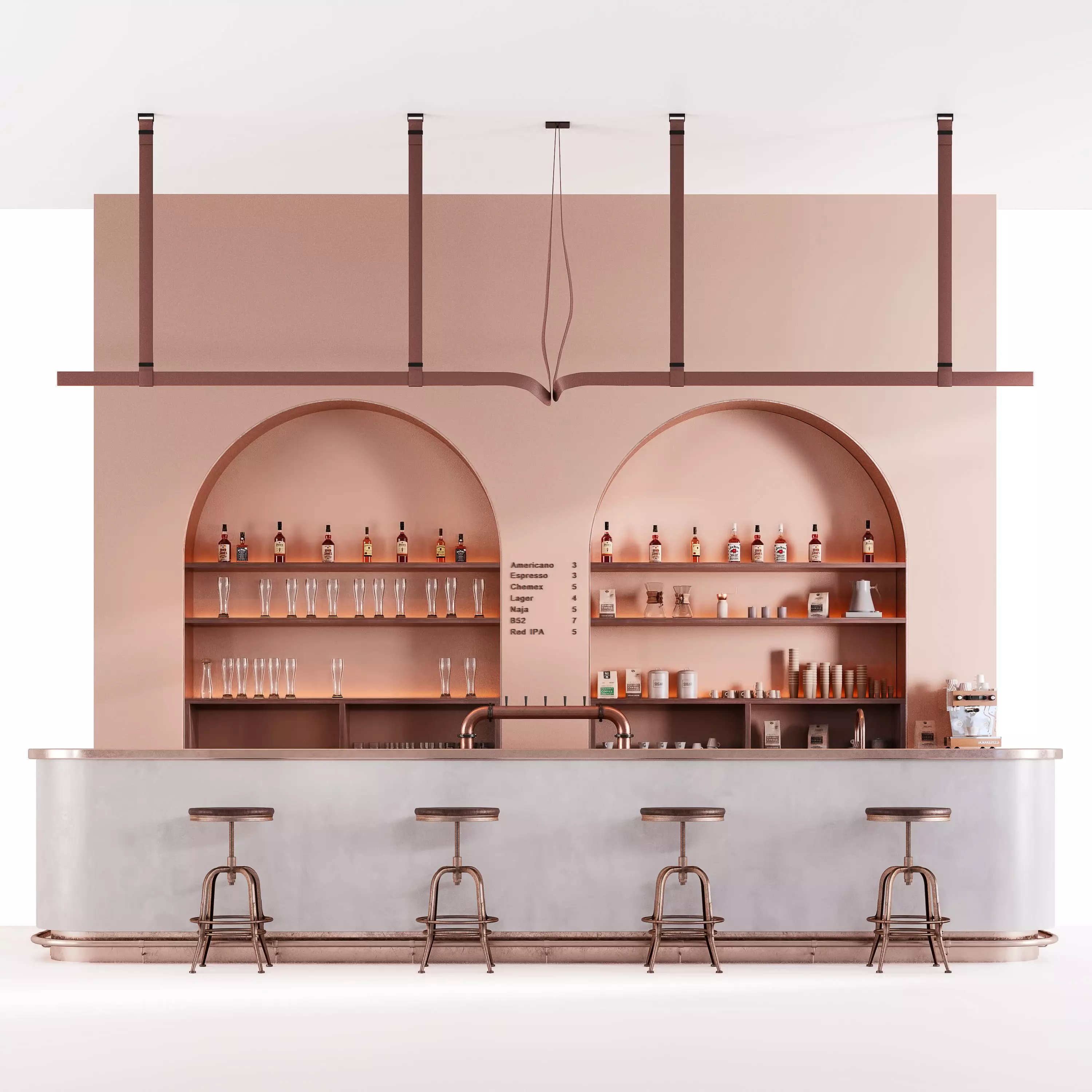 Stylish Bar Counter 3D model