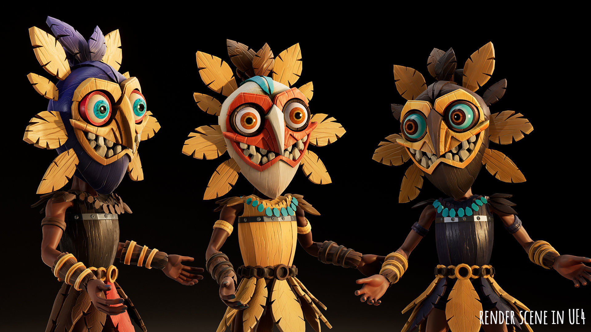Stylized Character Druid 6 Low-poly 3D model_11