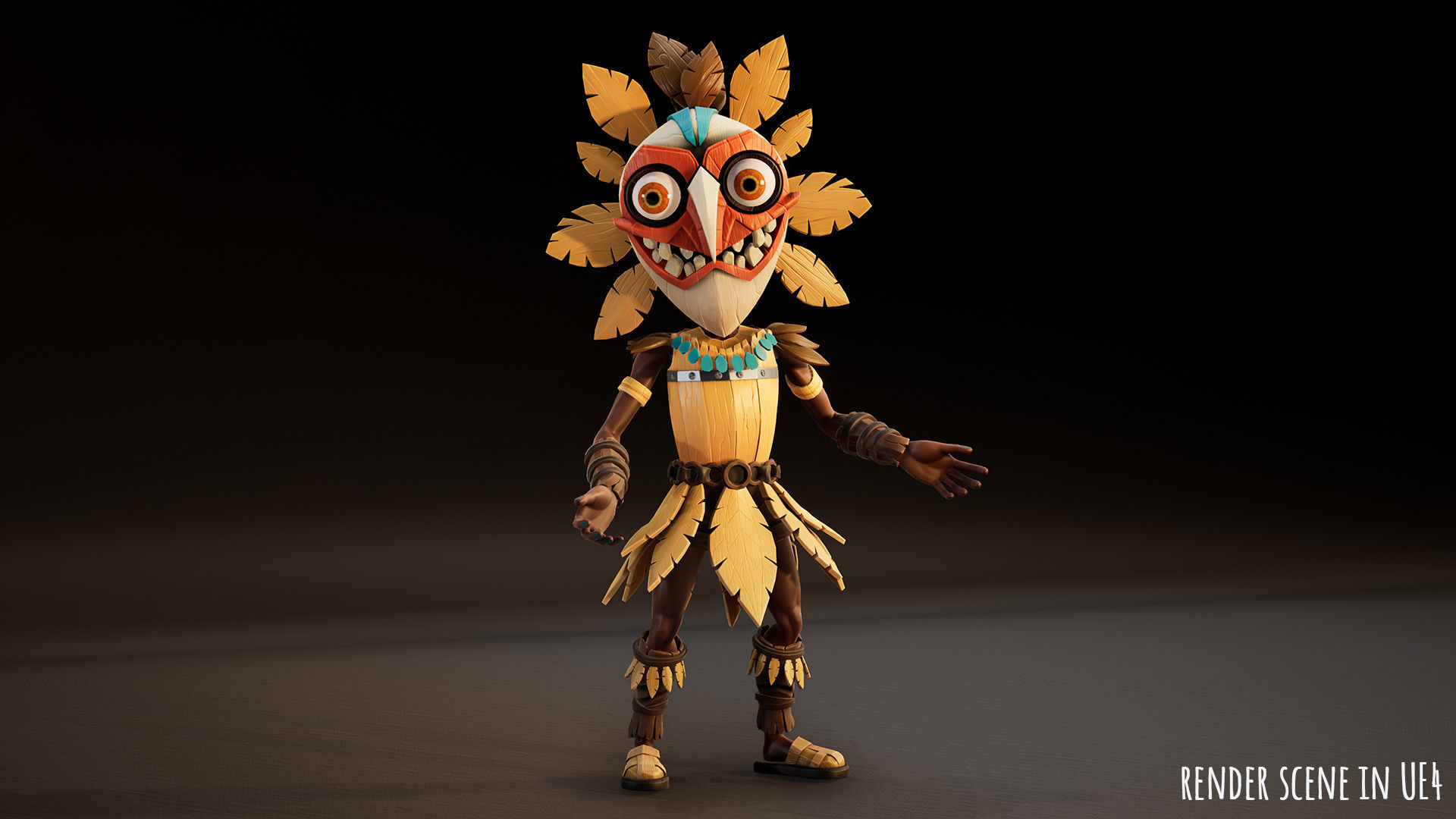 Stylized Character Druid 6 Low-poly 3D model_6