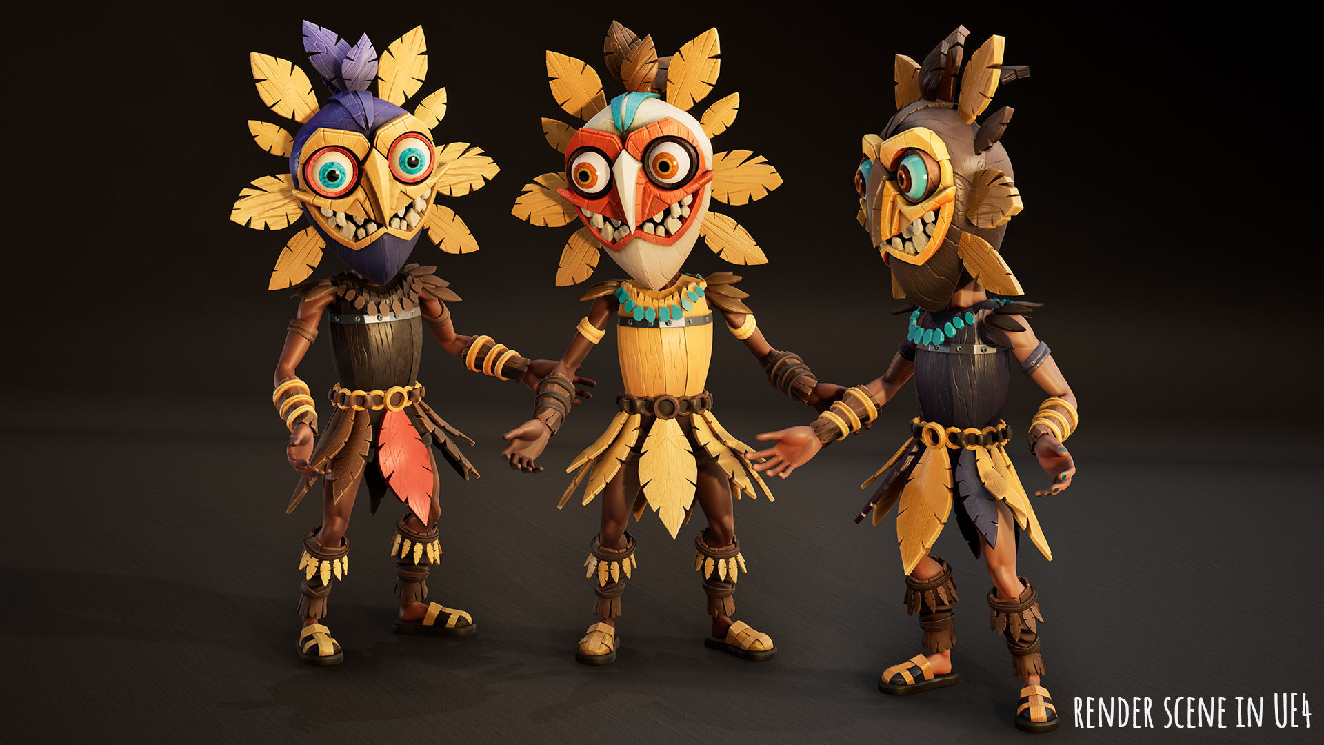 Stylized Character Druid 6 Low-poly 3D model_12