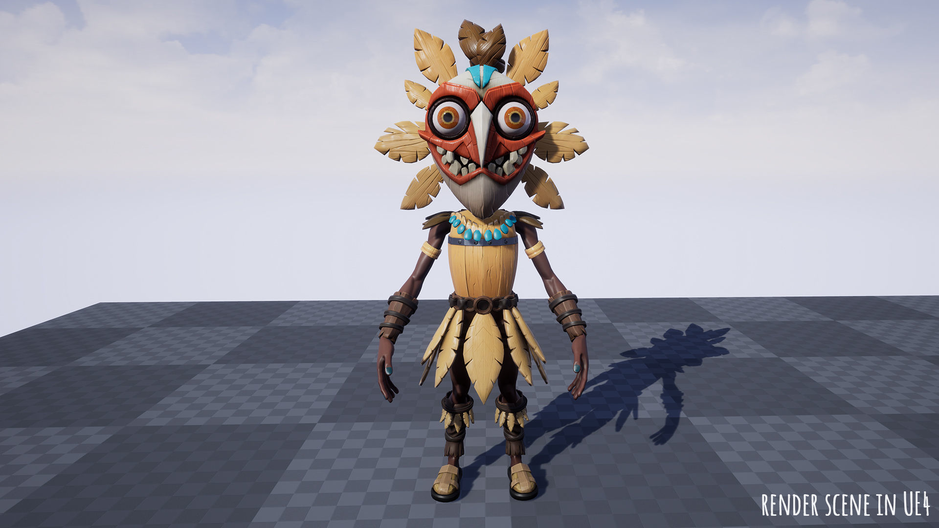 Stylized Character Druid 6 Low-poly 3D model_20