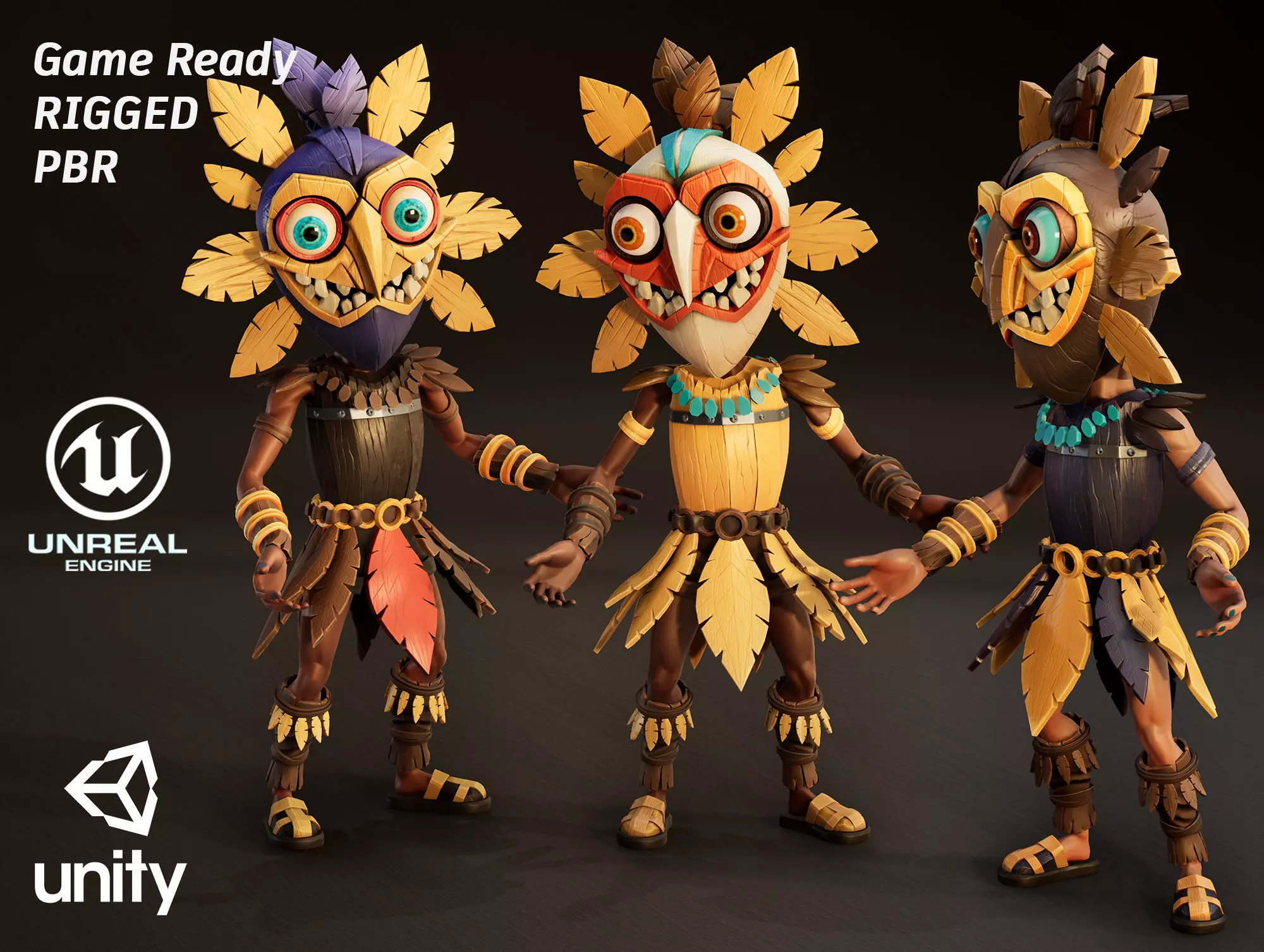 Stylized Character Druid 6 Low-poly 3D model_0