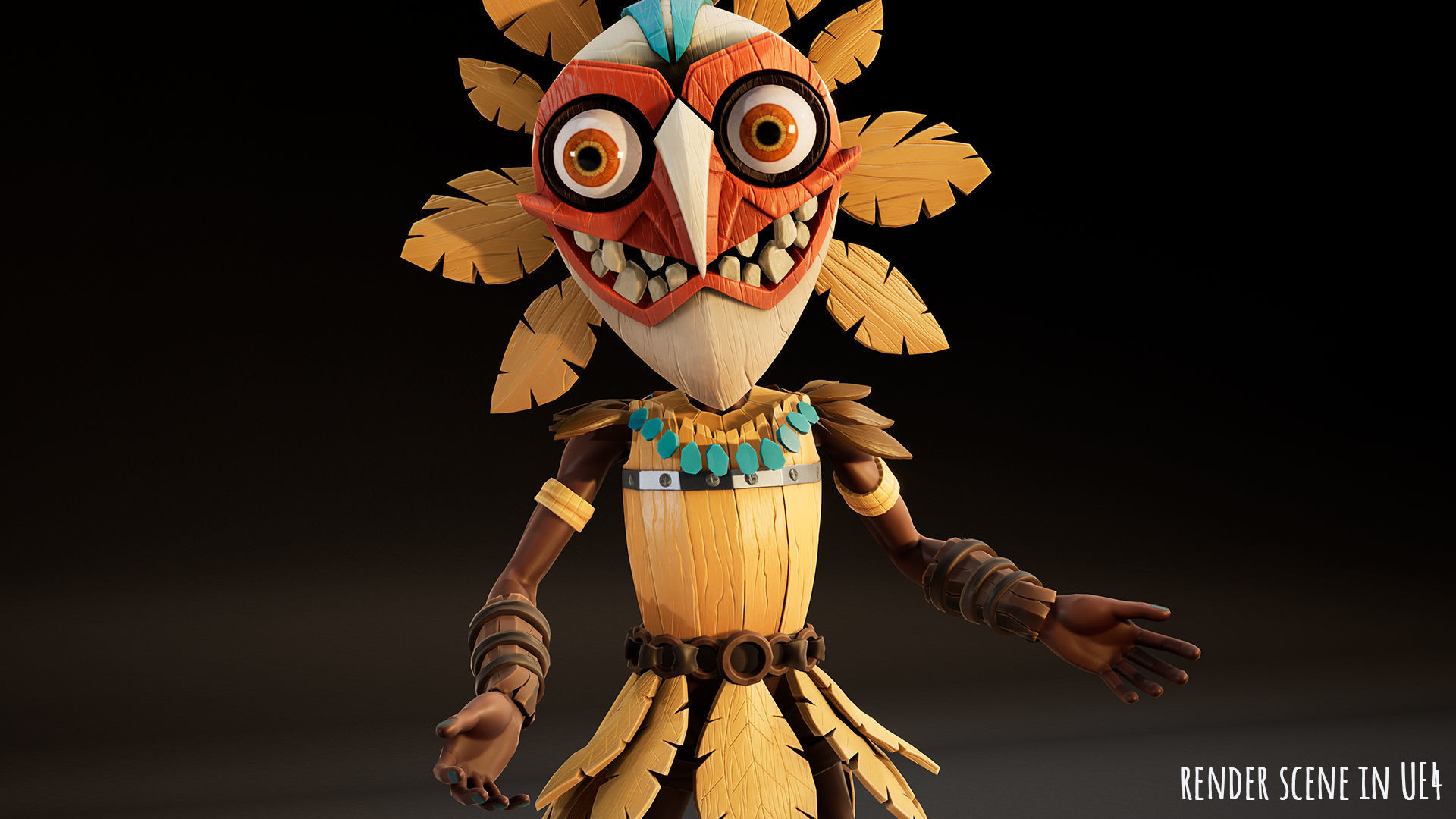 Stylized Character Druid 6 Low-poly 3D model_8