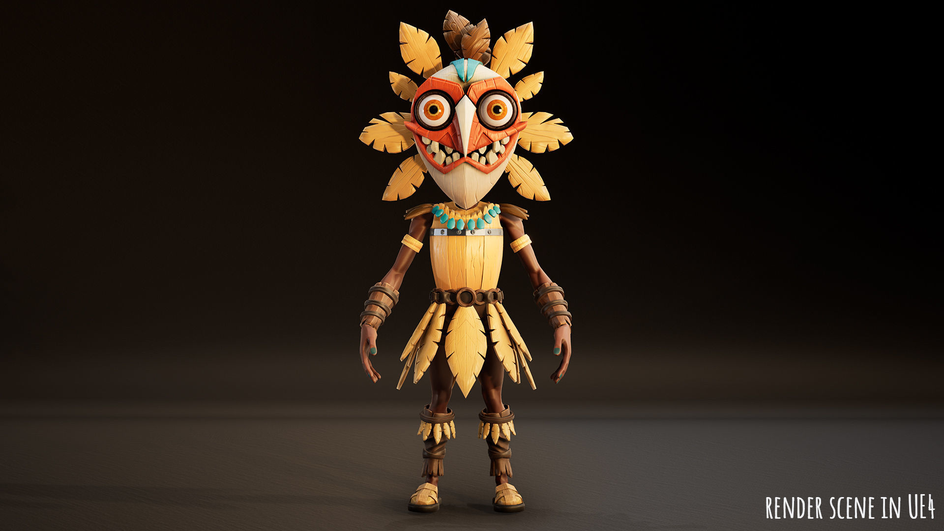 Stylized Character Druid 6 Low-poly 3D model_4