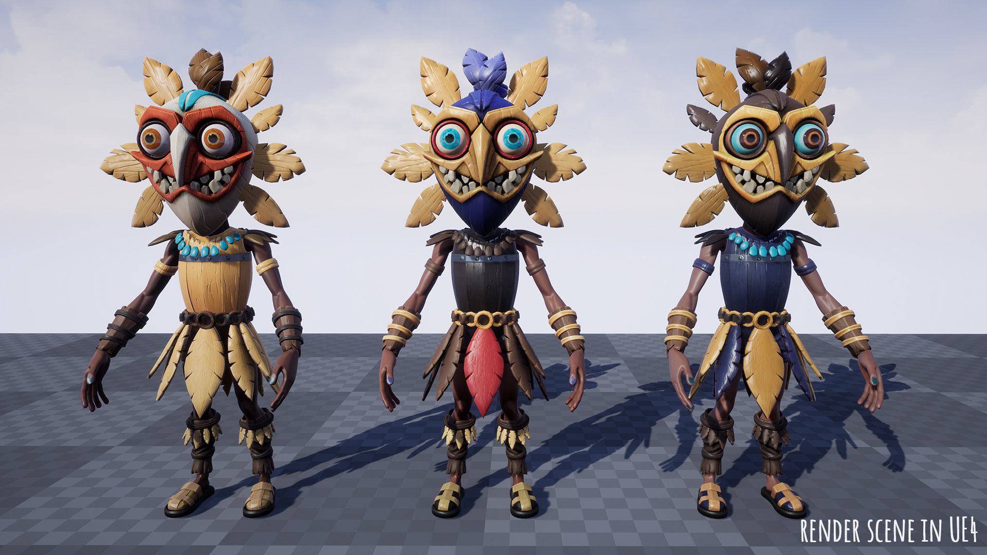 Stylized Character Druid 6 Low-poly 3D model_18