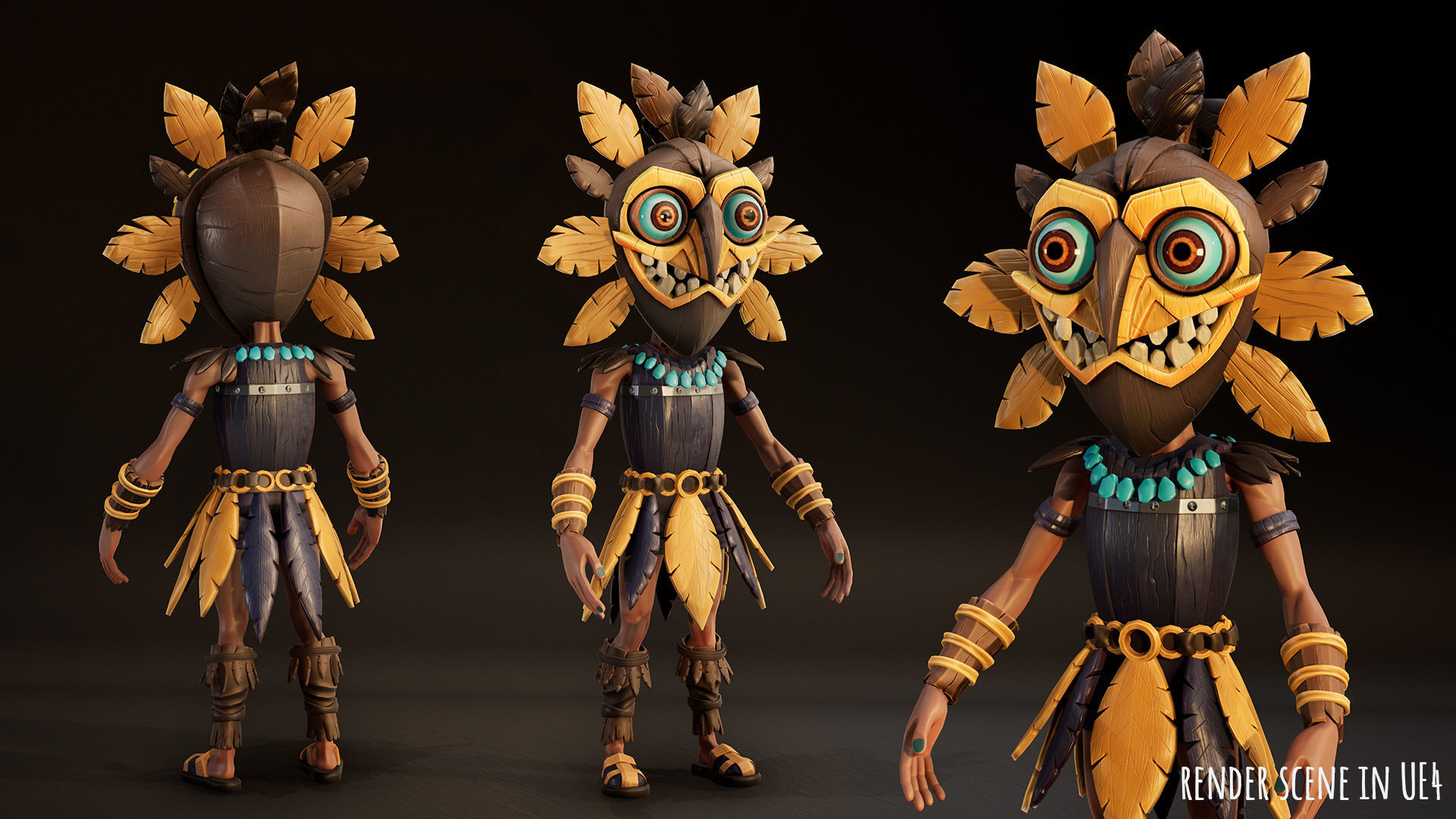 Stylized Character Druid 6 Low-poly 3D model_3
