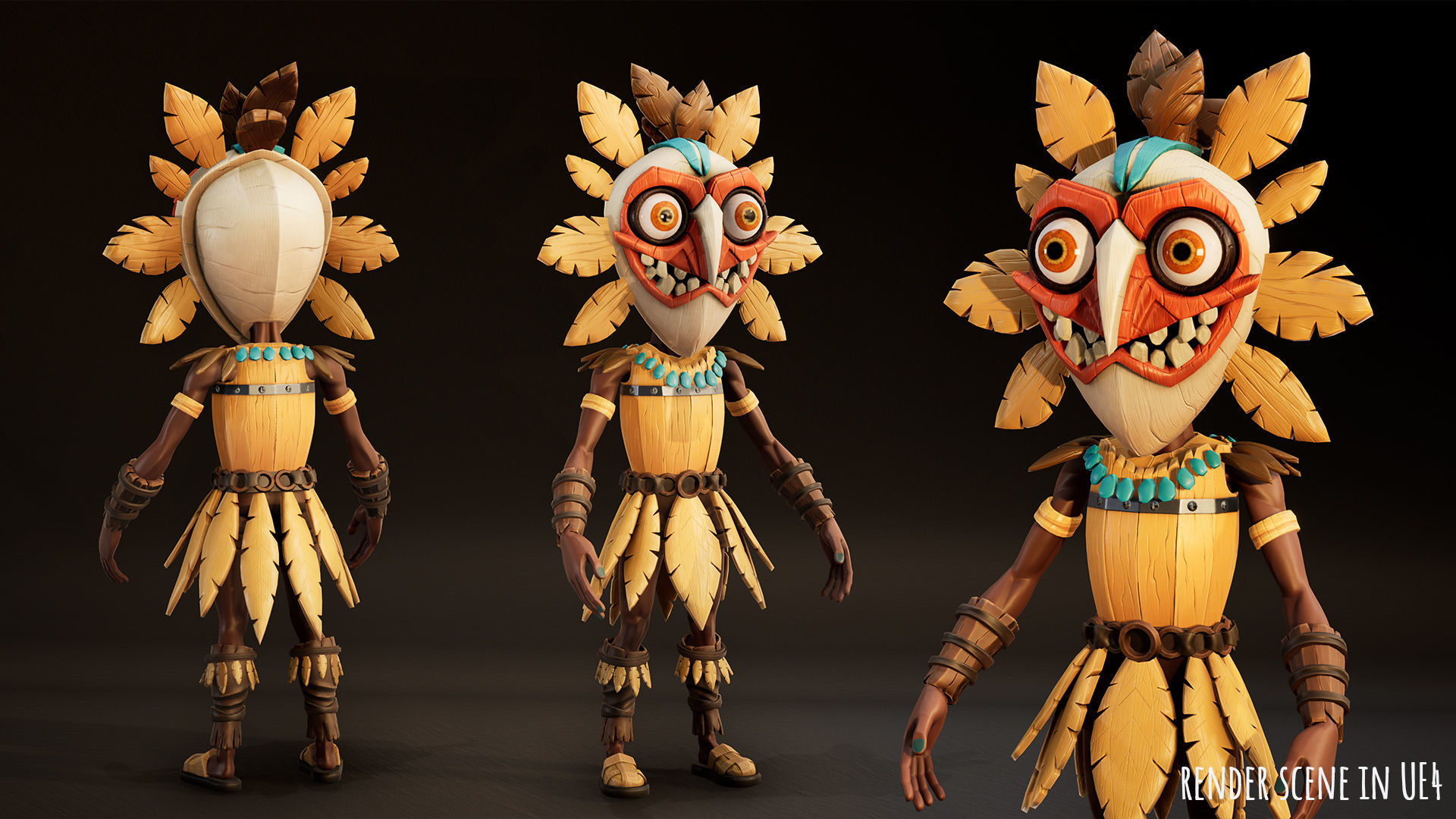 Stylized Character Druid 6 Low-poly 3D model_1