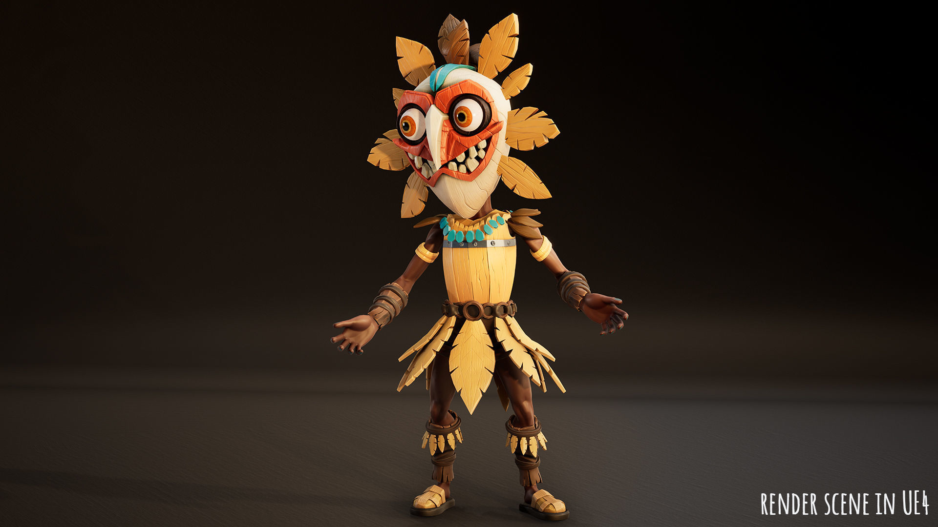Stylized Character Druid 6 Low-poly 3D model_10