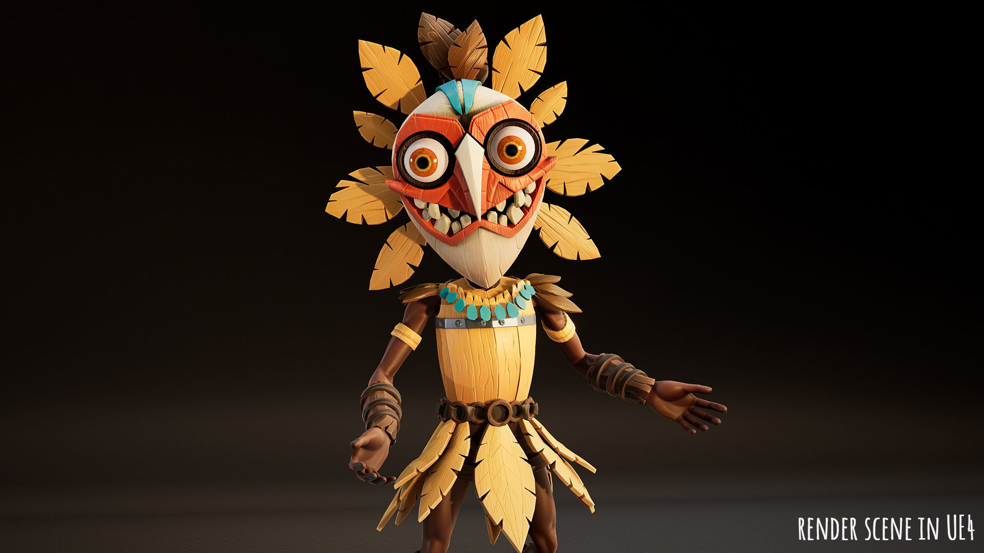 Stylized Character Druid 6 Low-poly 3D model_14